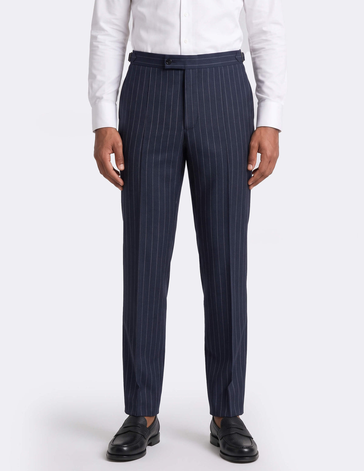 The Renvaro Navy Pinstripe Trousers - Samir Bachkami