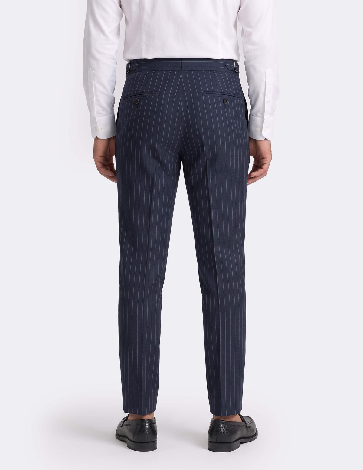 The Renvaro Navy Pinstripe Trousers - Samir Bachkami