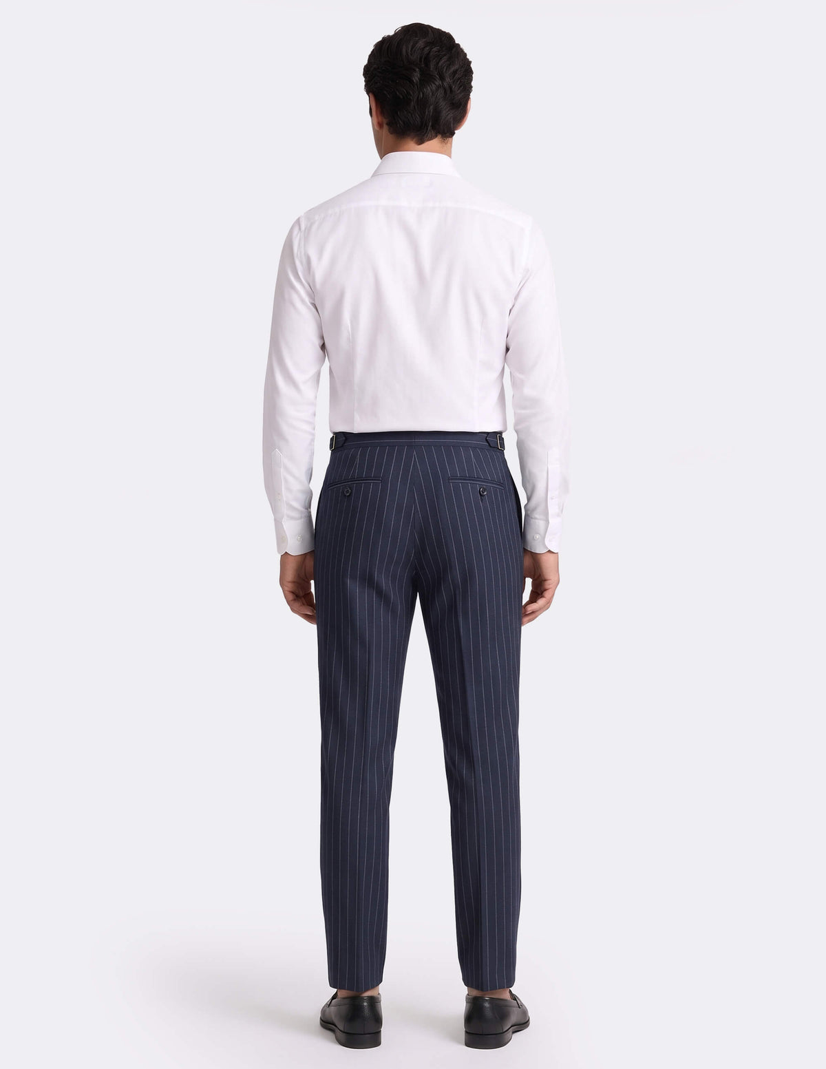 The Renvaro Navy Pinstripe Trousers - Samir Bachkami
