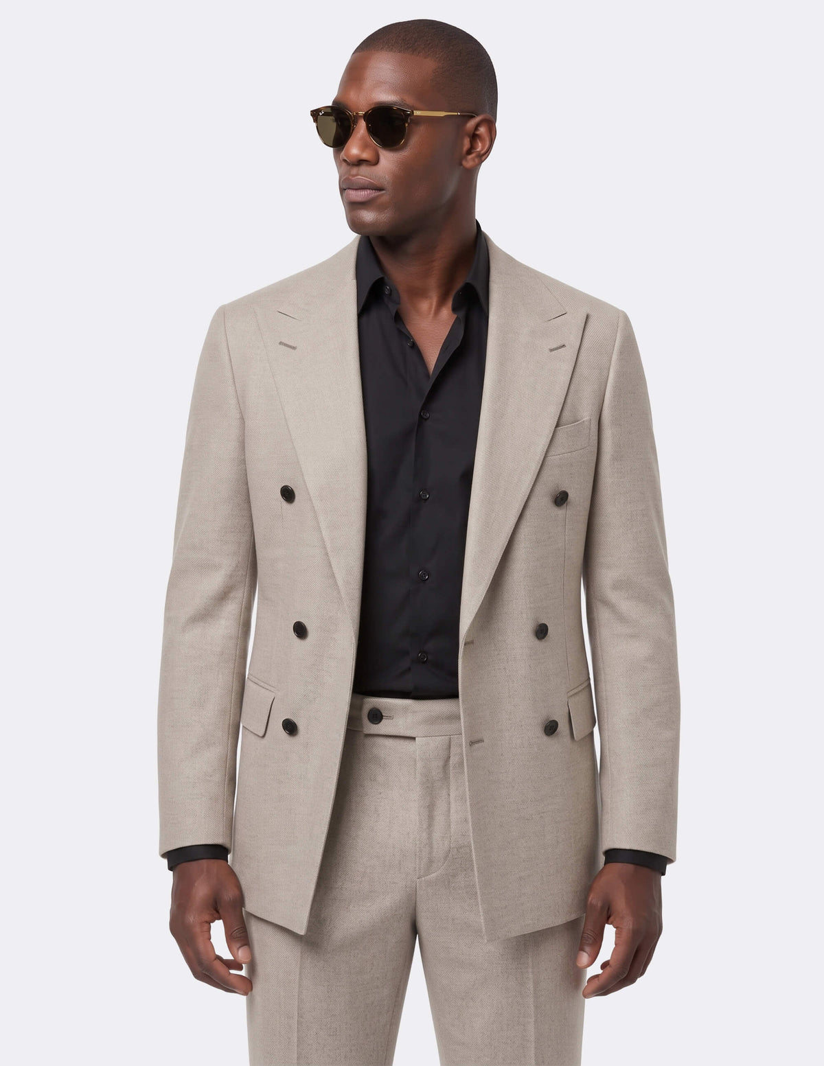 The Savoy Beige Double-Breasted Suit - Samir Bachkami