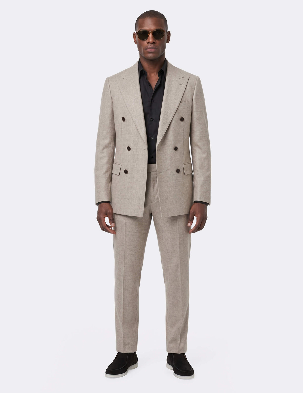 The Savoy Beige Double-Breasted Suit - Samir Bachkami