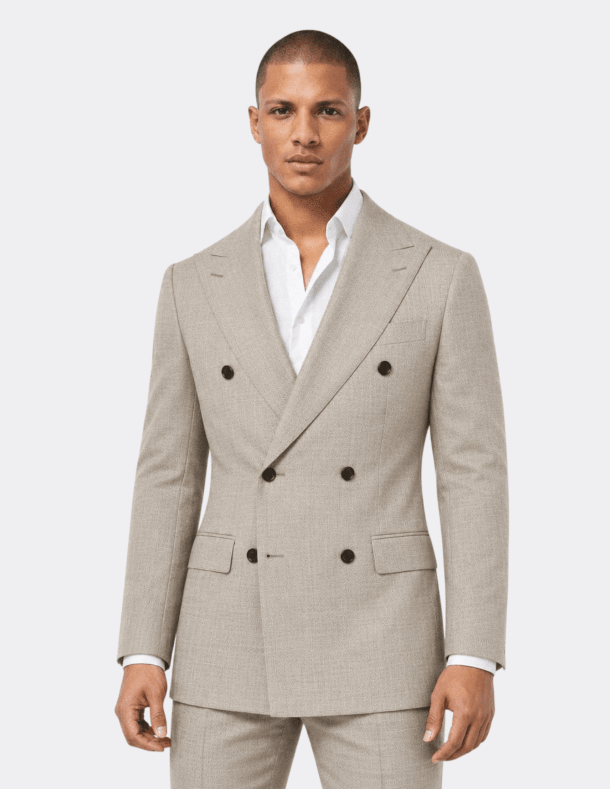 The Savoy Beige Double - Breasted Suit - Samir Bachkami