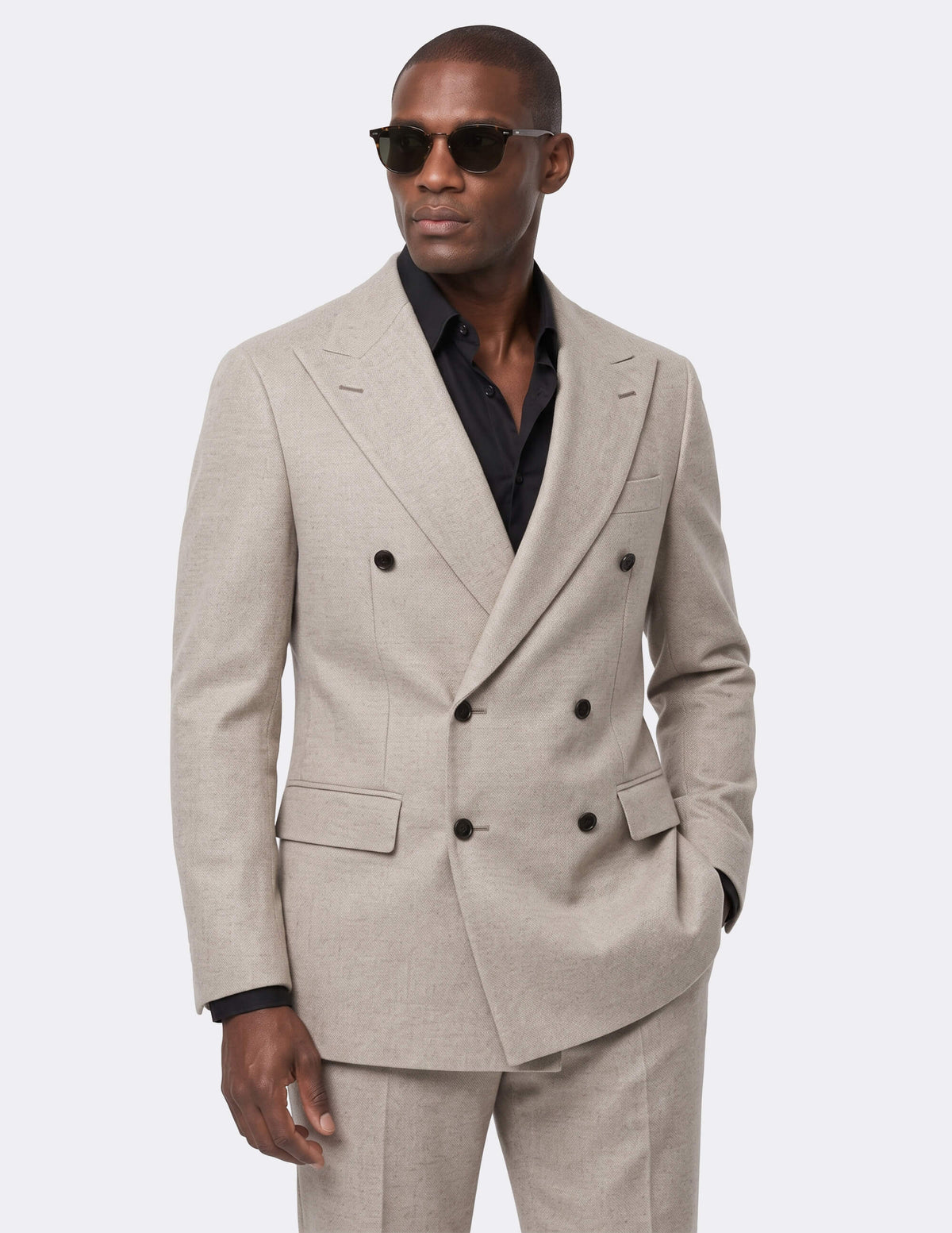 The Savoy Beige Double-Breasted Suit - Samir Bachkami