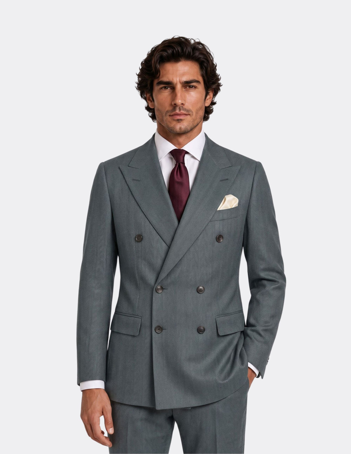 The Selviro Teal Double-Breasted Jacket - Samir Bachkami
