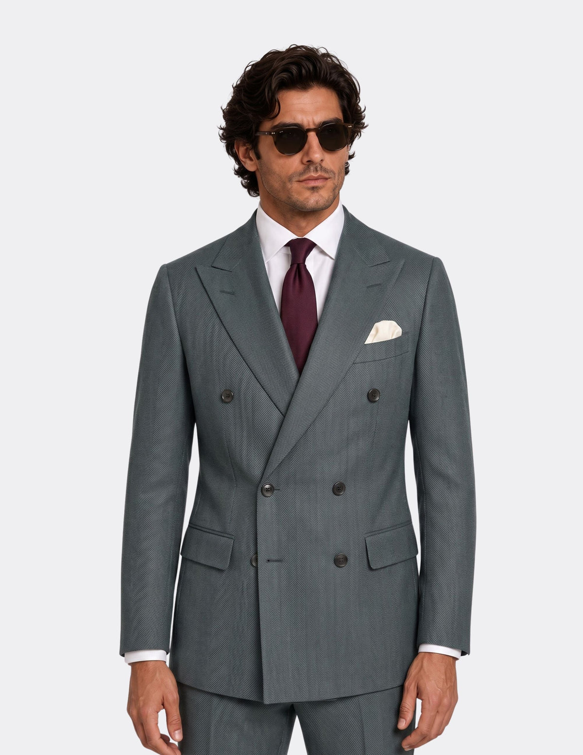 The Selviro Teal Double-Breasted Jacket - Samir Bachkami