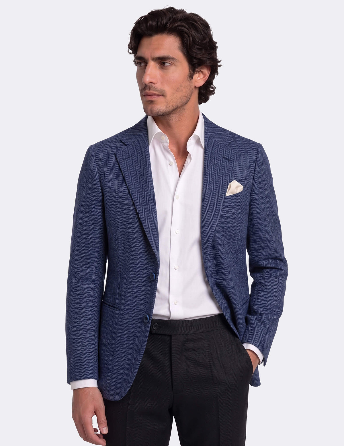 The Sovrino Blue Single-Breasted Jacket - Samir Bachkami