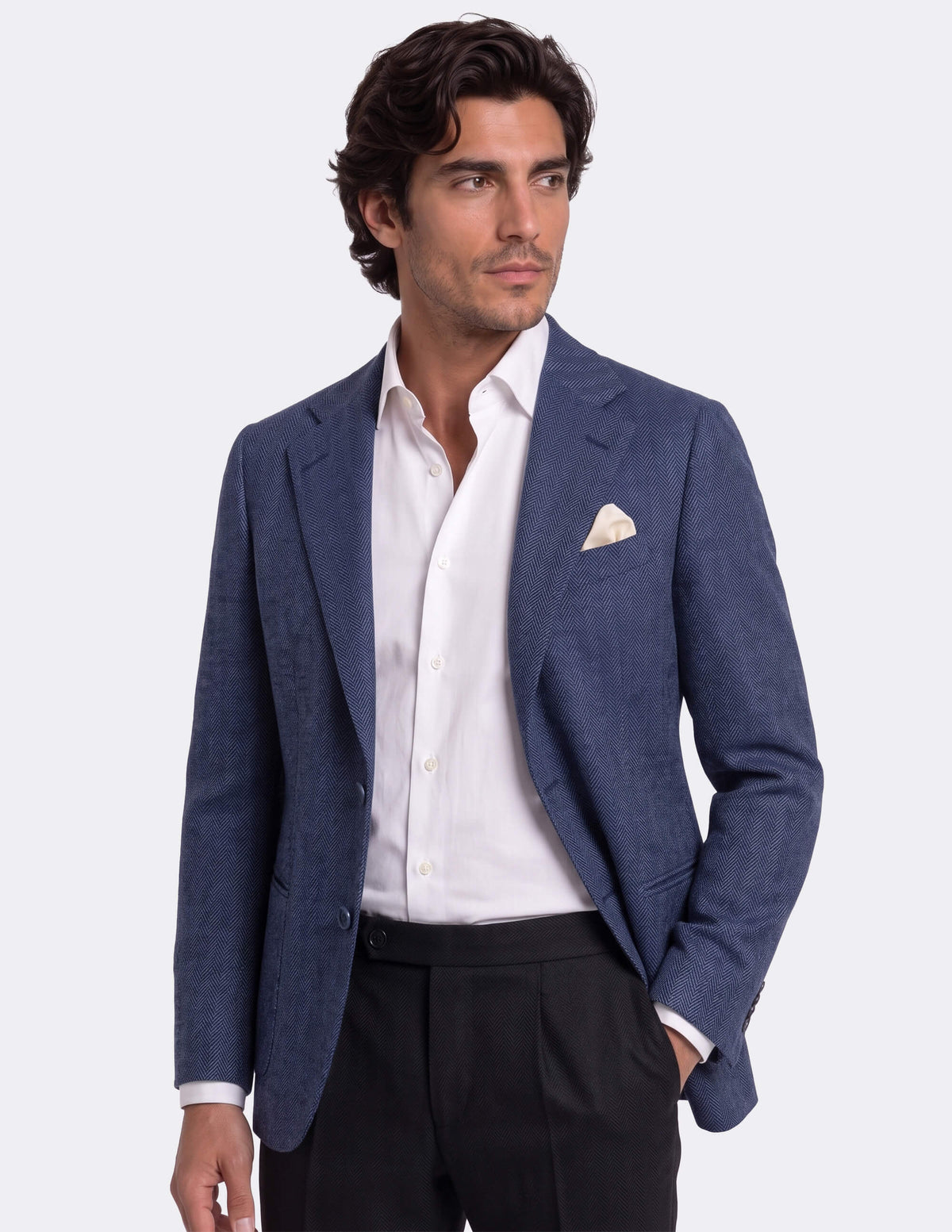The Sovrino Blue Single-Breasted Jacket - Samir Bachkami