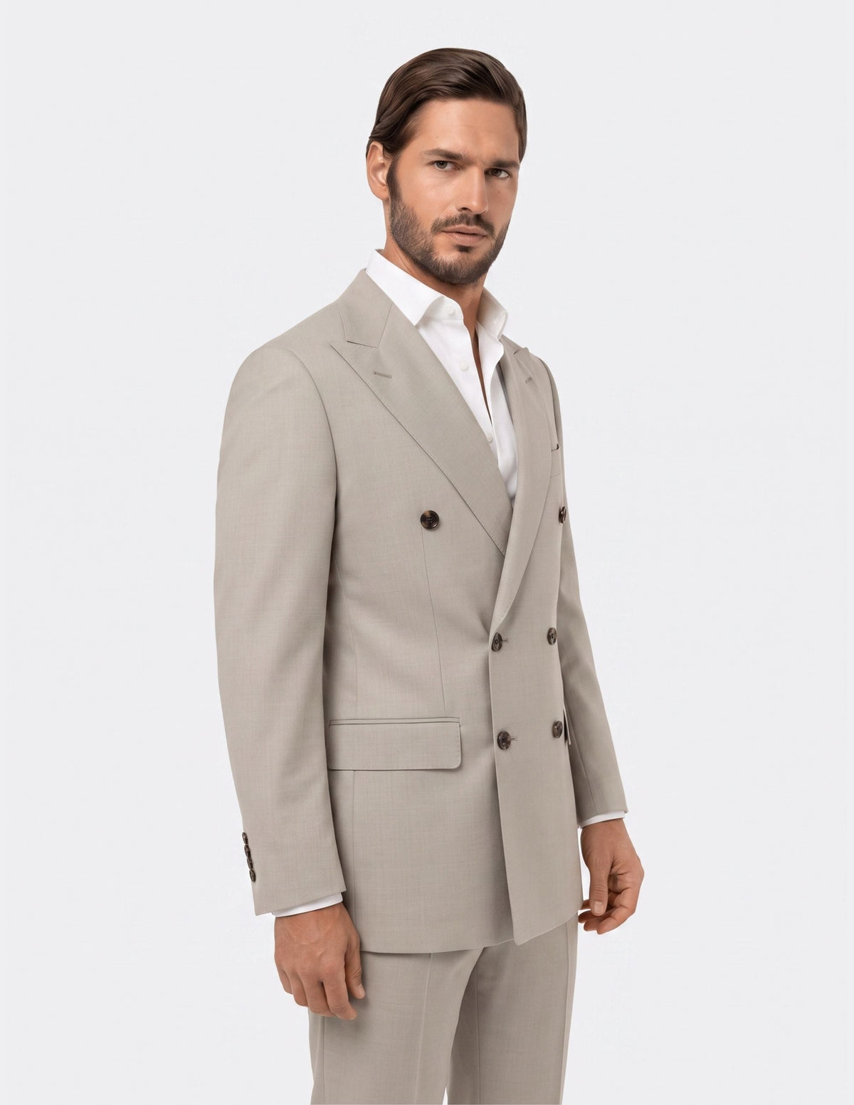 The Summer Beige Double Breasted Suit - Samir Bachkami