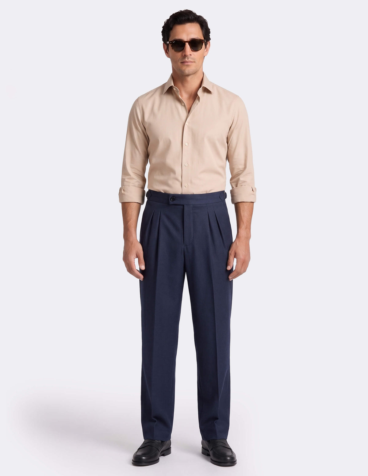 The Tervino Blue Wide-Leg Trousers - Samir Bachkami