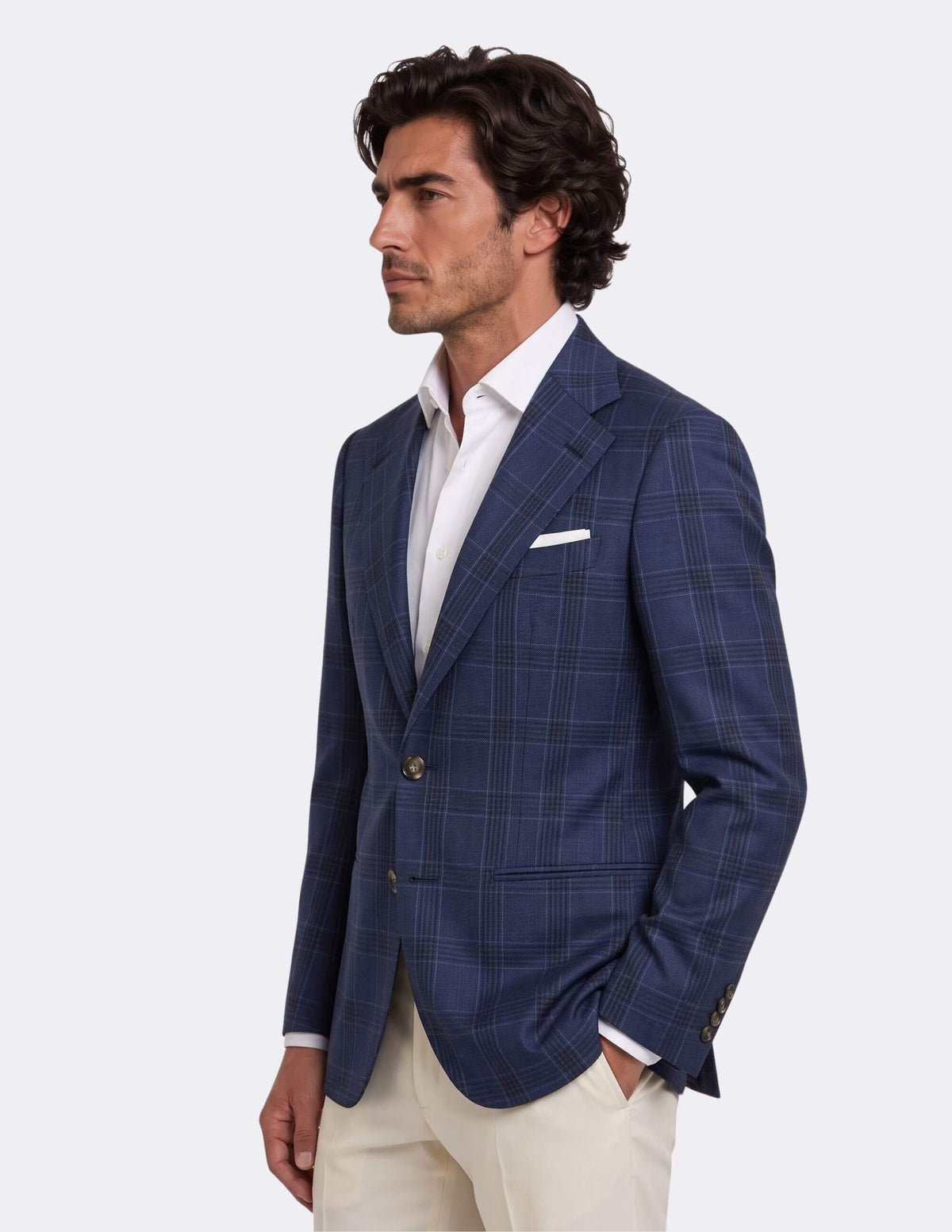 The Torino Navy Check Jacket - Samir Bachkami