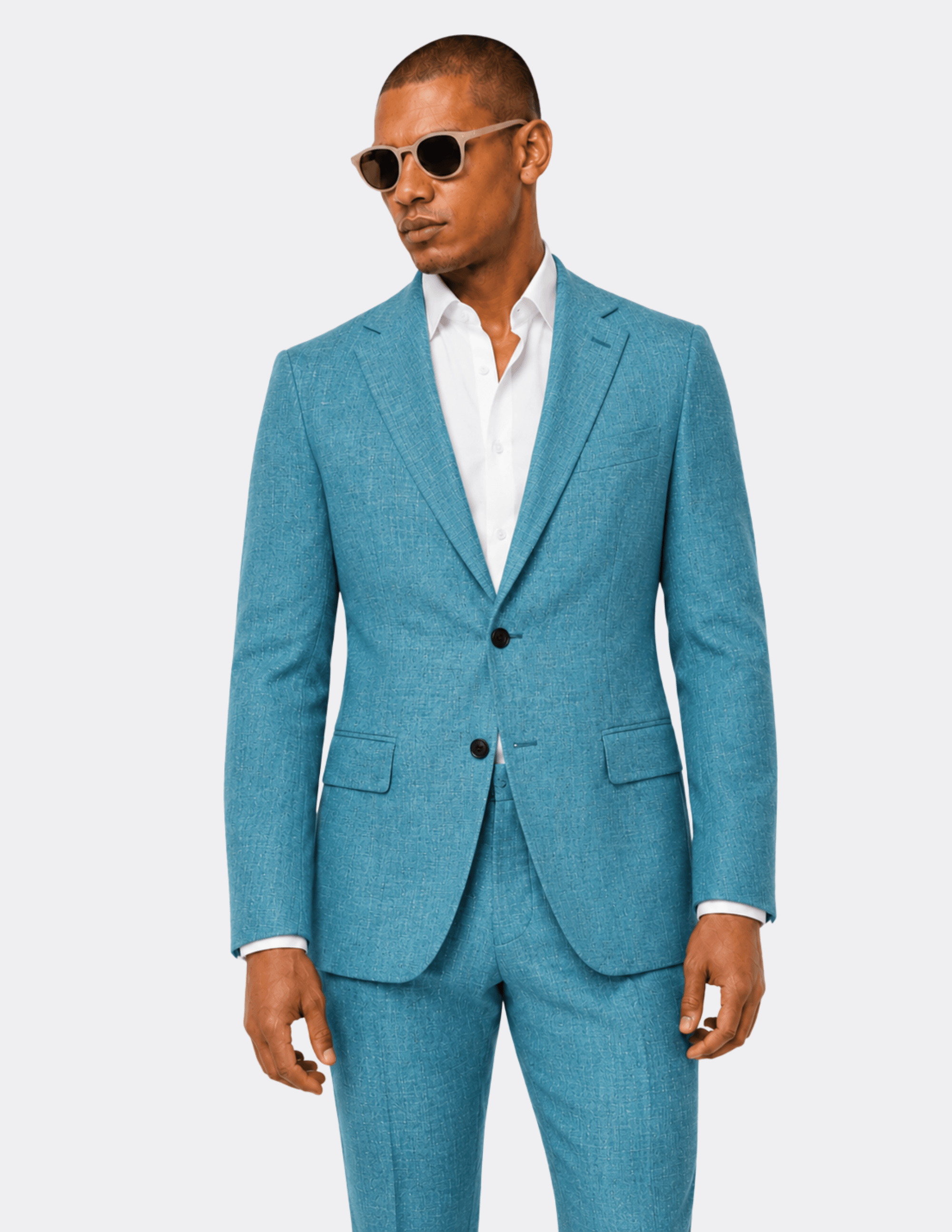 Tuscan Aqua Single Breasted Suit - Samir Bachkami