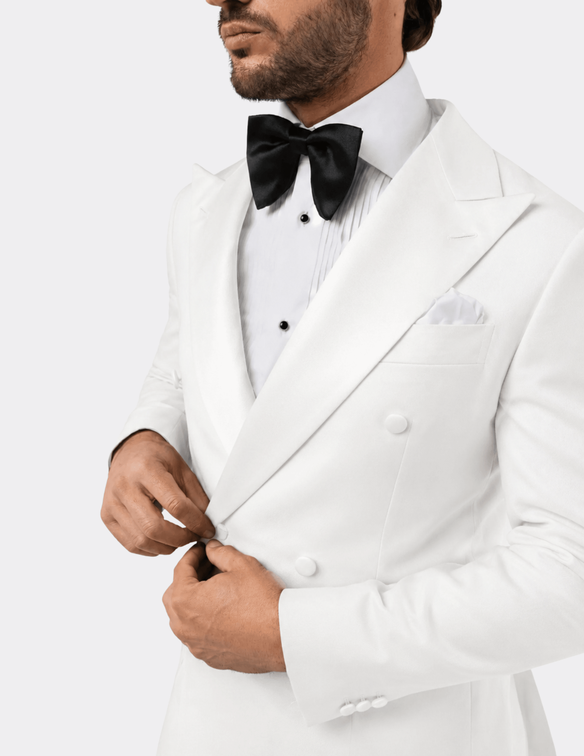 White Double Breasted Tuxedo - Samir Bachkami