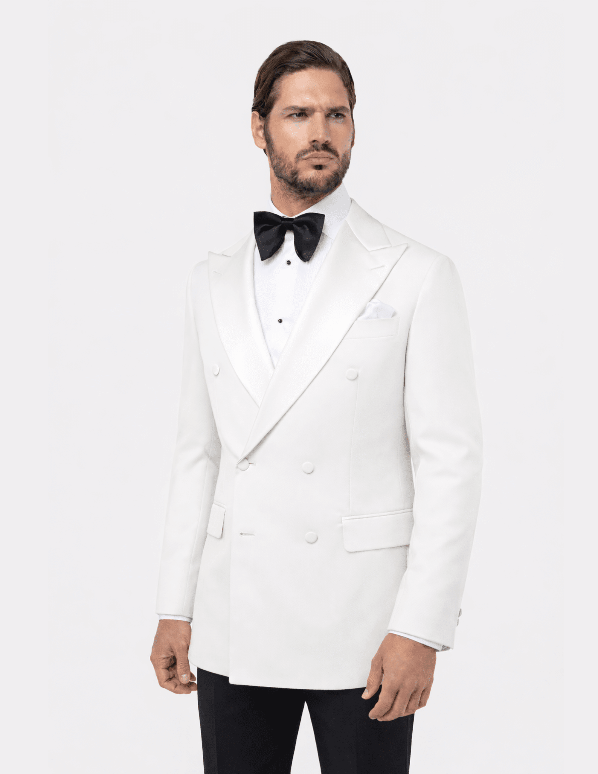White Double Breasted Tuxedo - Samir Bachkami