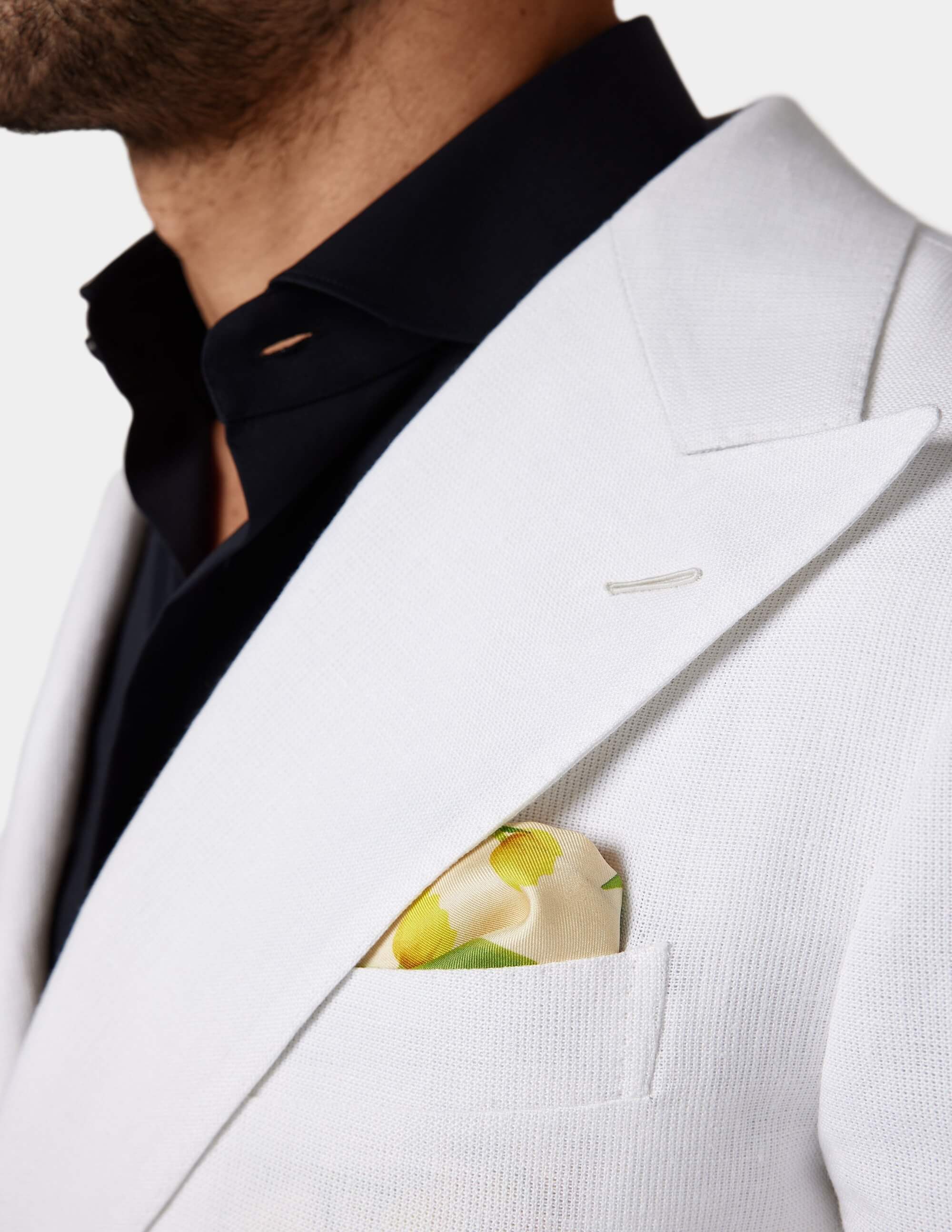 White Optical Double-Breasted Jacket - Samir Bachkami