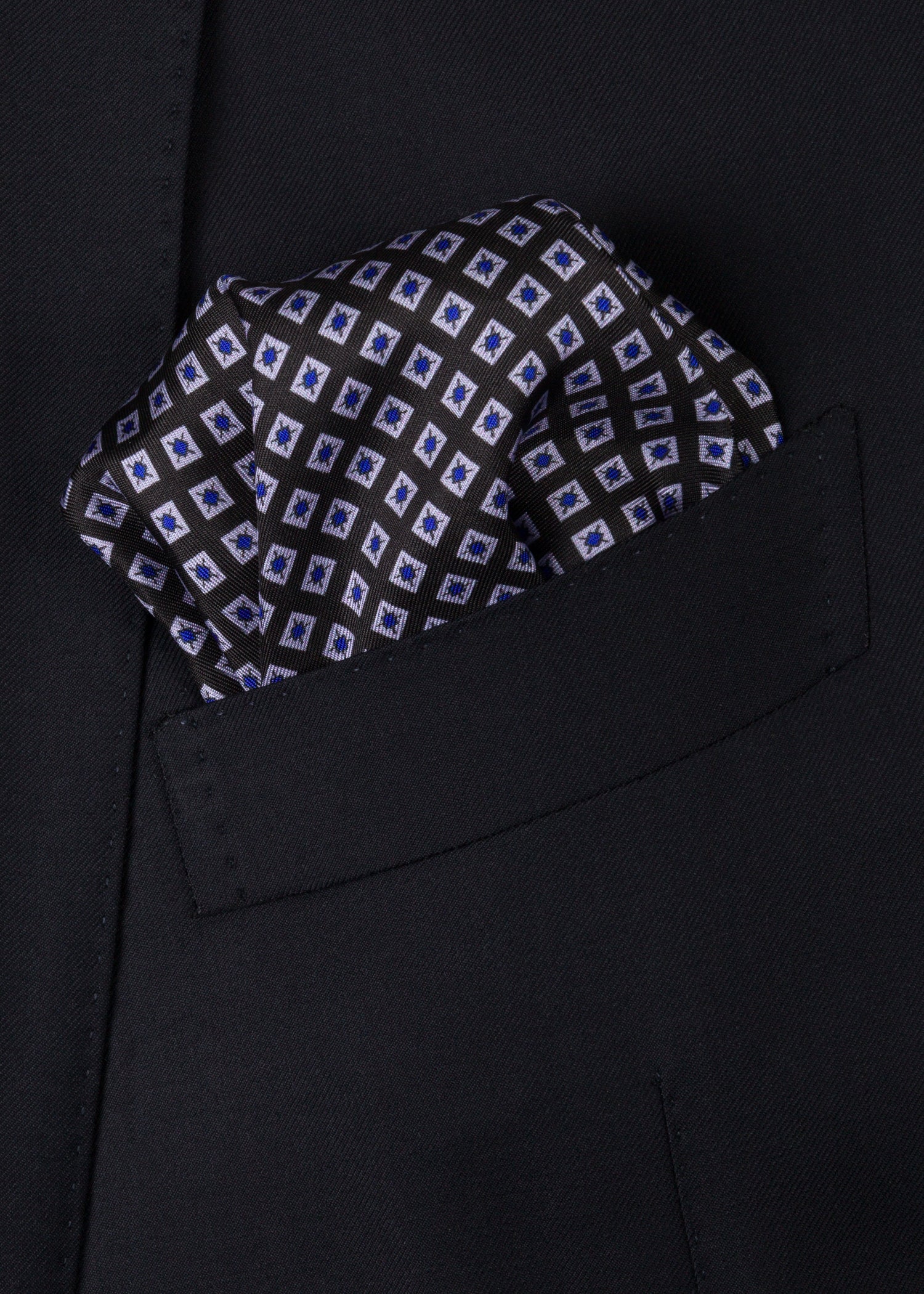 Black Blue Pocket Square - Samir Bachkami