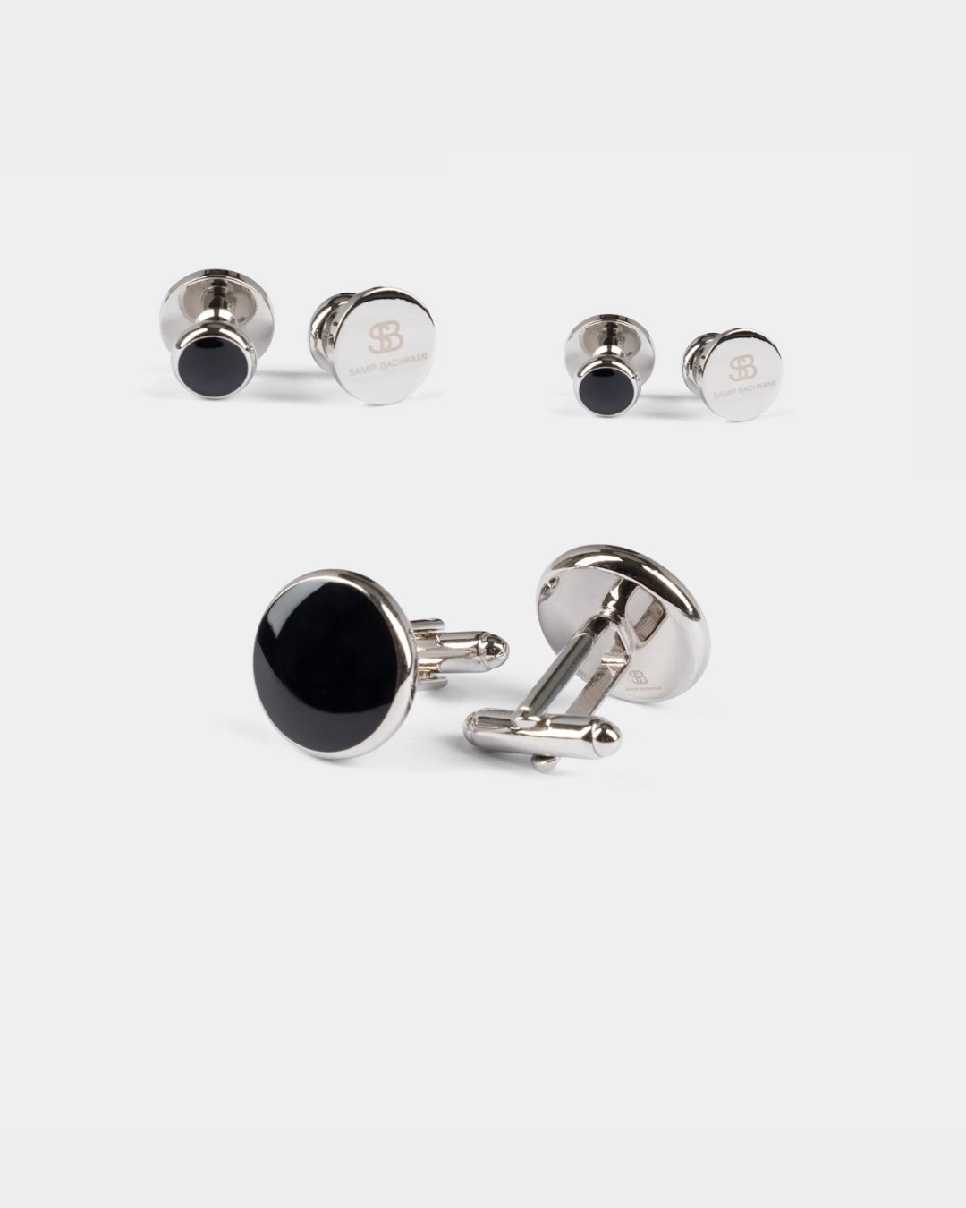 Black Cufflinks Stud Set - Samir Bachkami