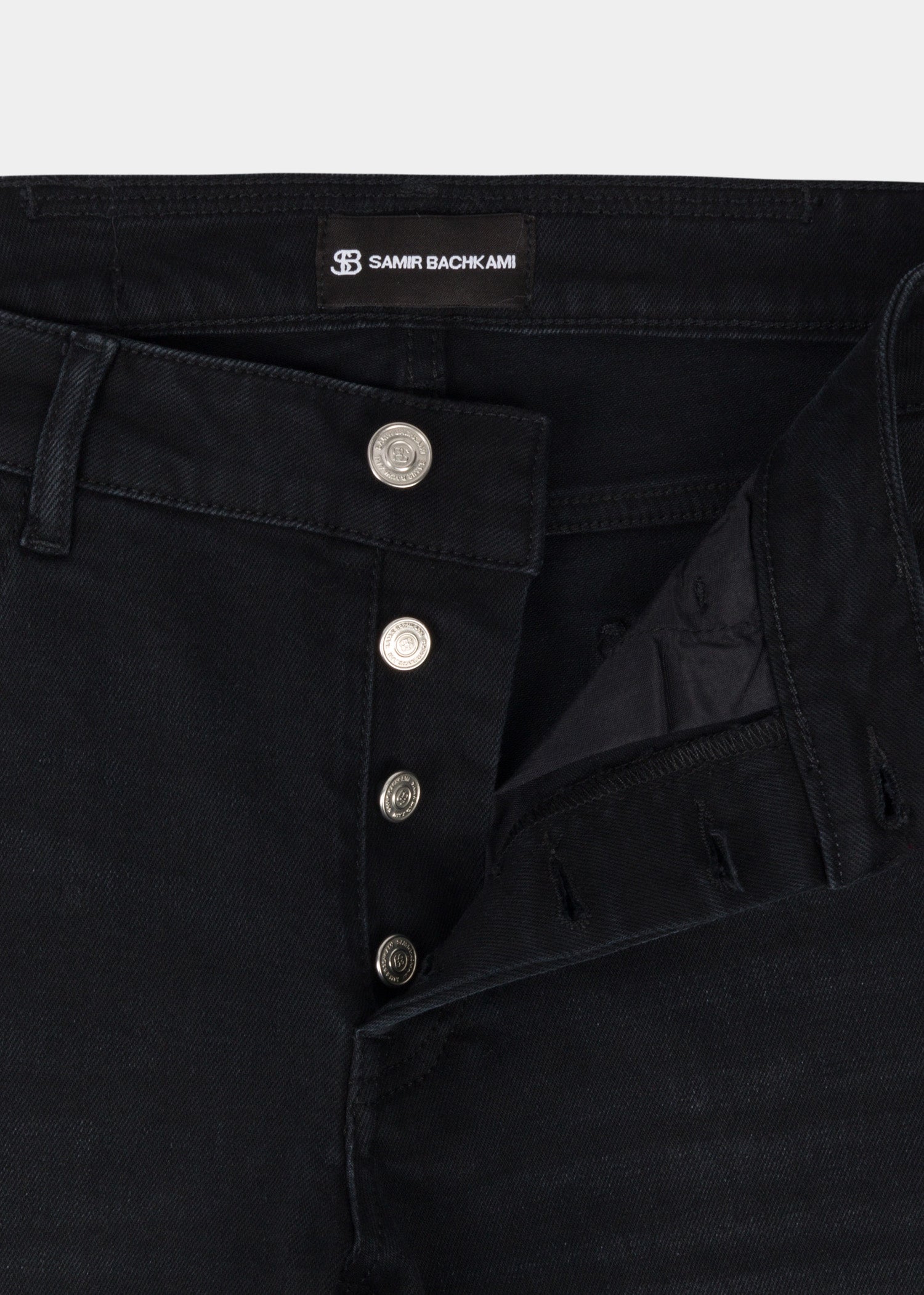 Black Distressed Slim Fit Jeans - Samir Bachkami