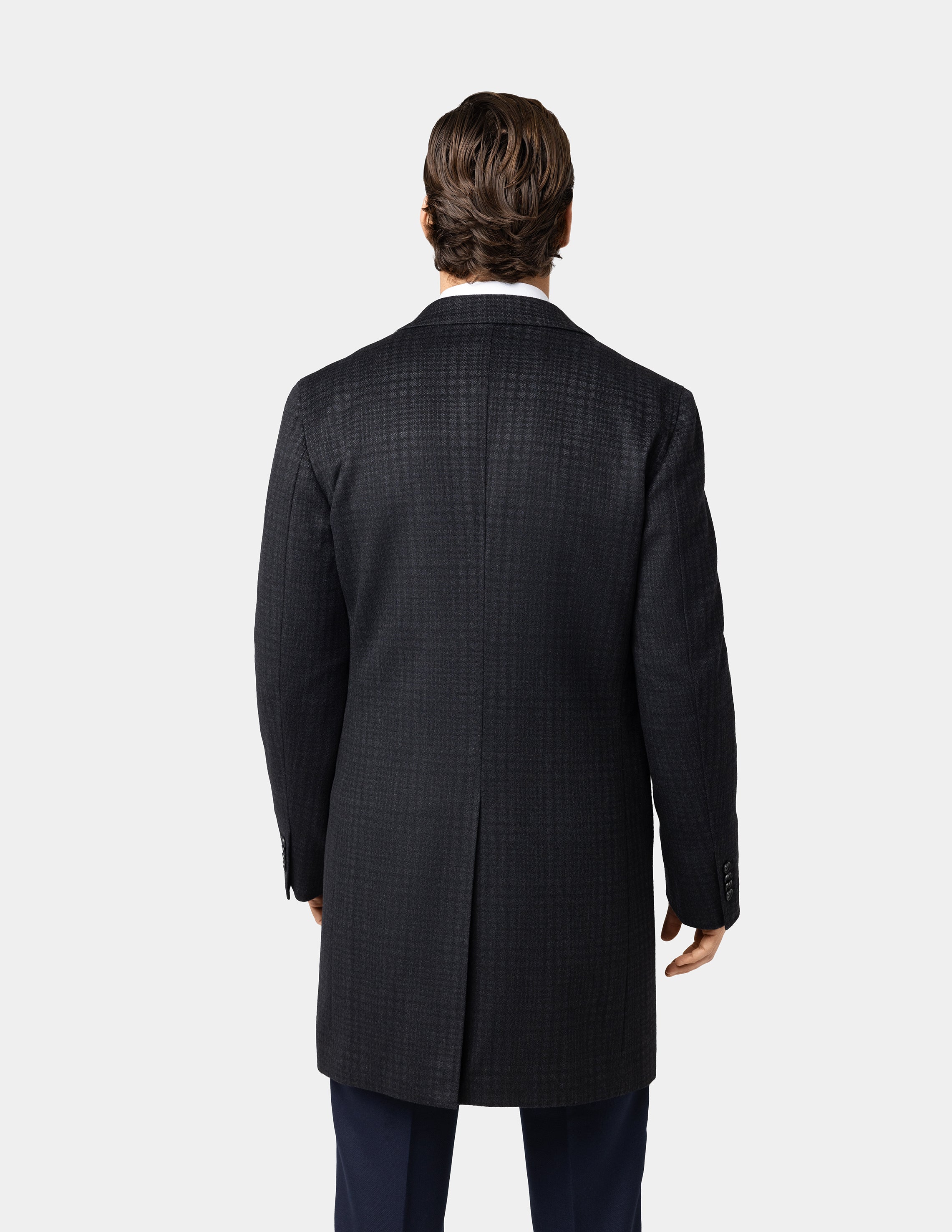 Black Grey Double Breasted Coat - Samir Bachkami