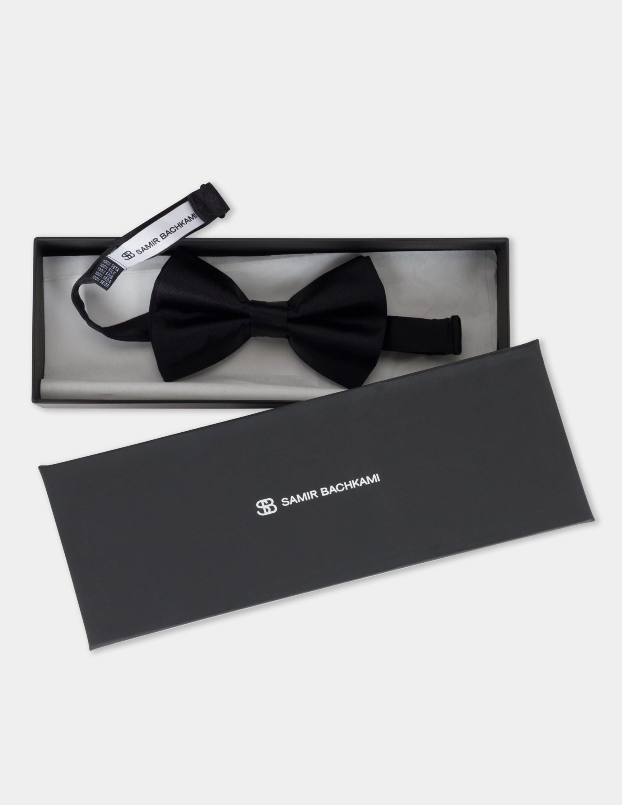 Black HandMade Silk Bow Tie - Samir Bachkami