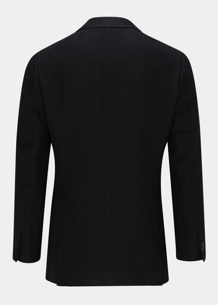 Black Linen Double Breasted Jacket - Samir Bachkami