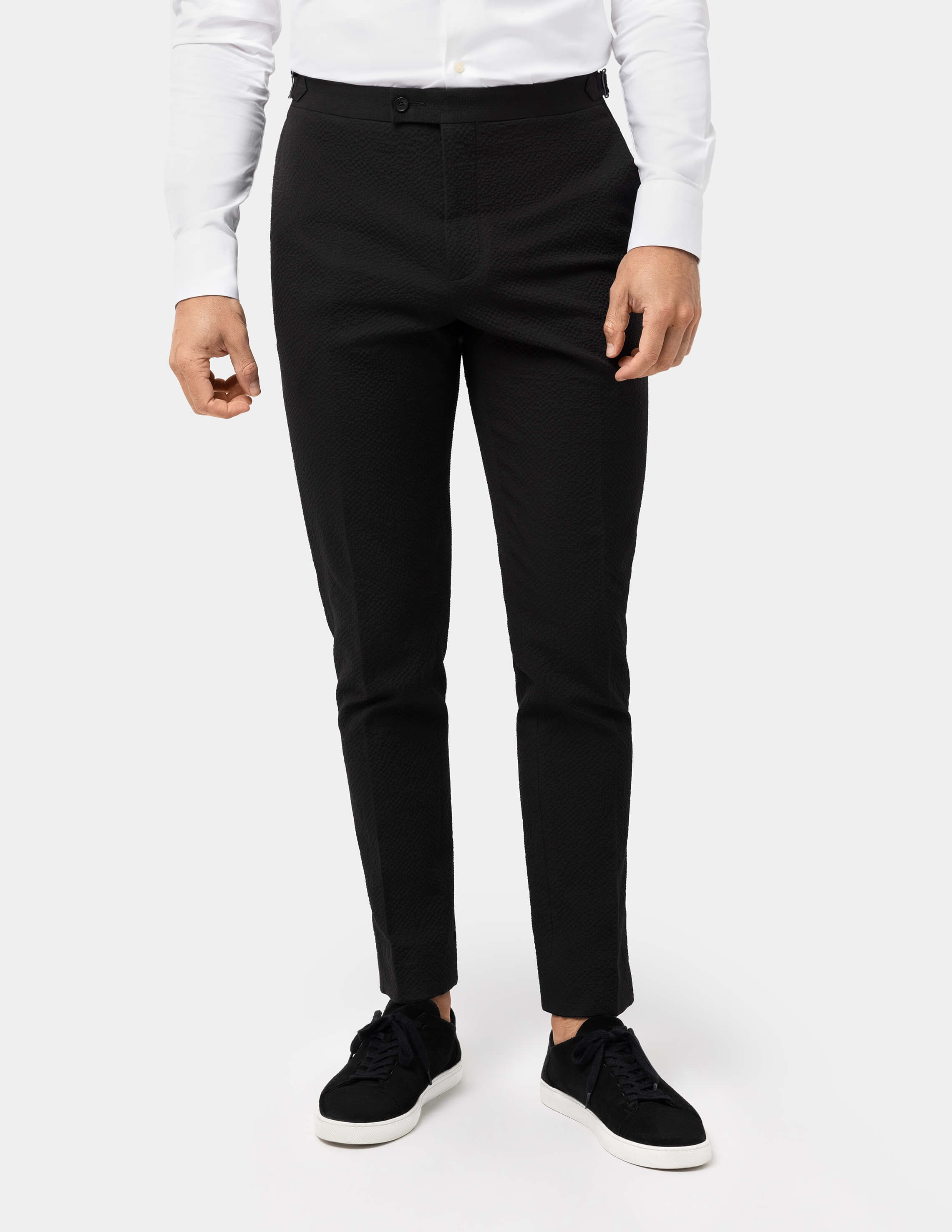Black Seersucker Trousers - Samir Bachkami