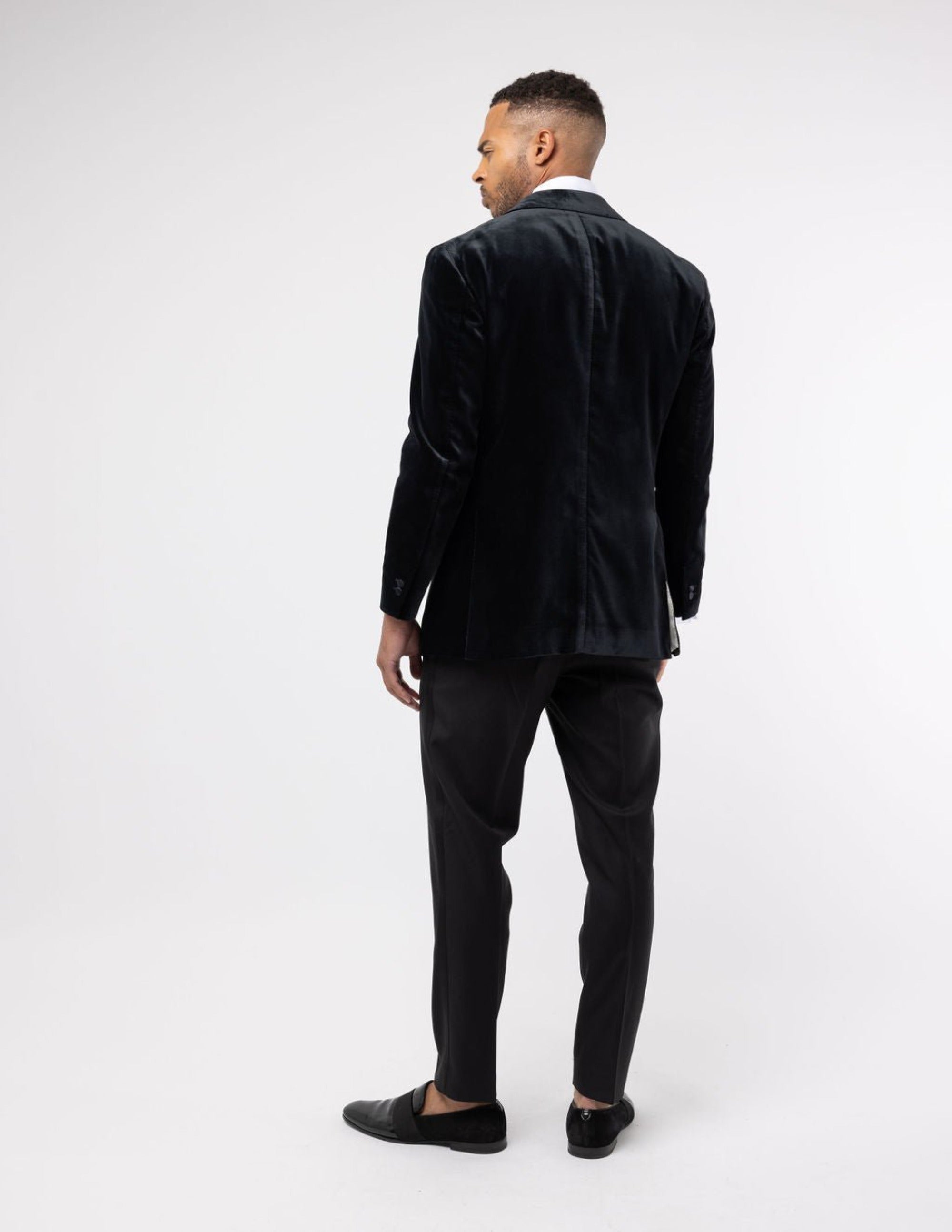 Black Velvet Double Breasted Jacket - Samir Bachkami