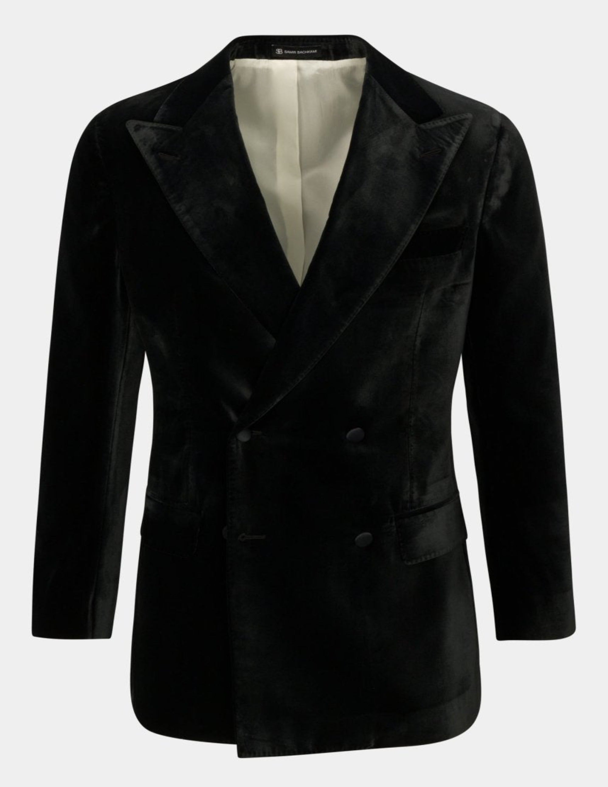 Black Velvet Double Breasted Jacket - Samir Bachkami