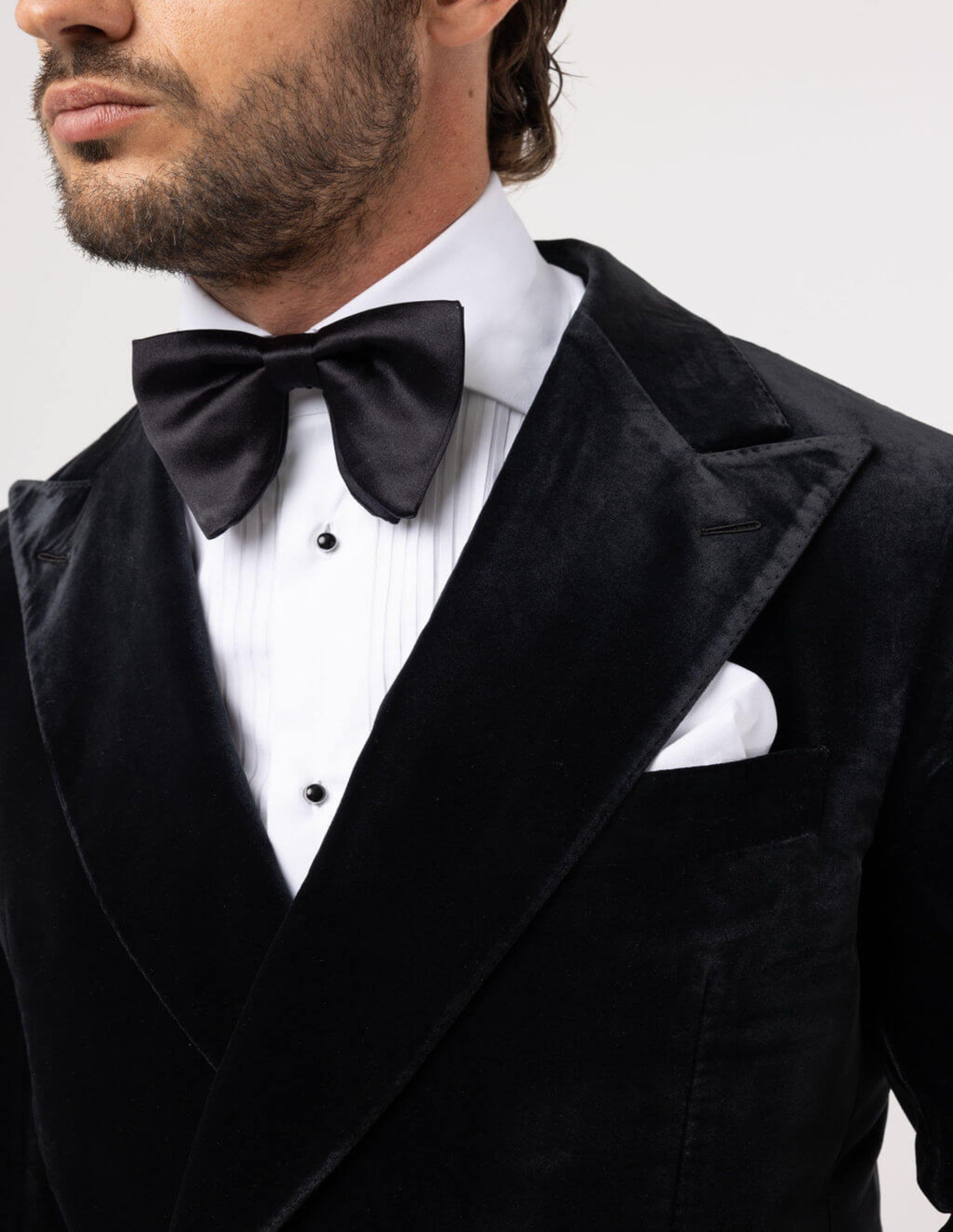 Black Velvet Double Breasted Jacket - Samir Bachkami