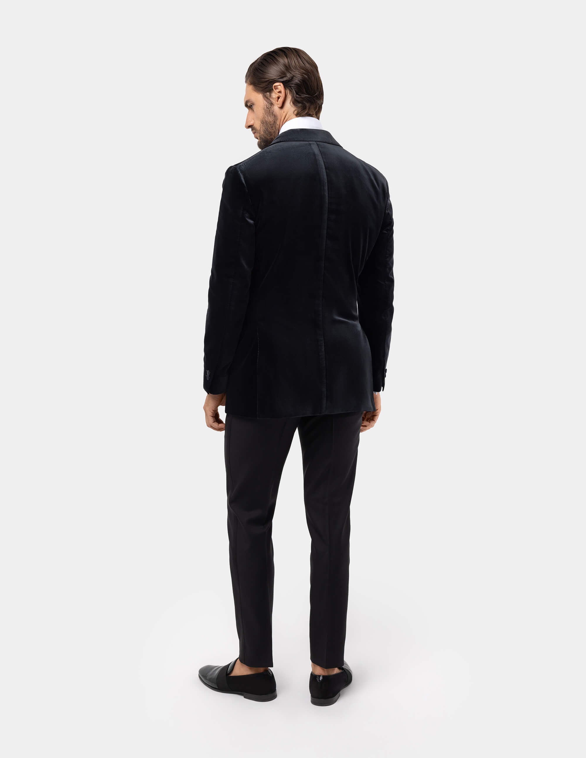 Black Velvet Double Breasted Suit - Samir Bachkami