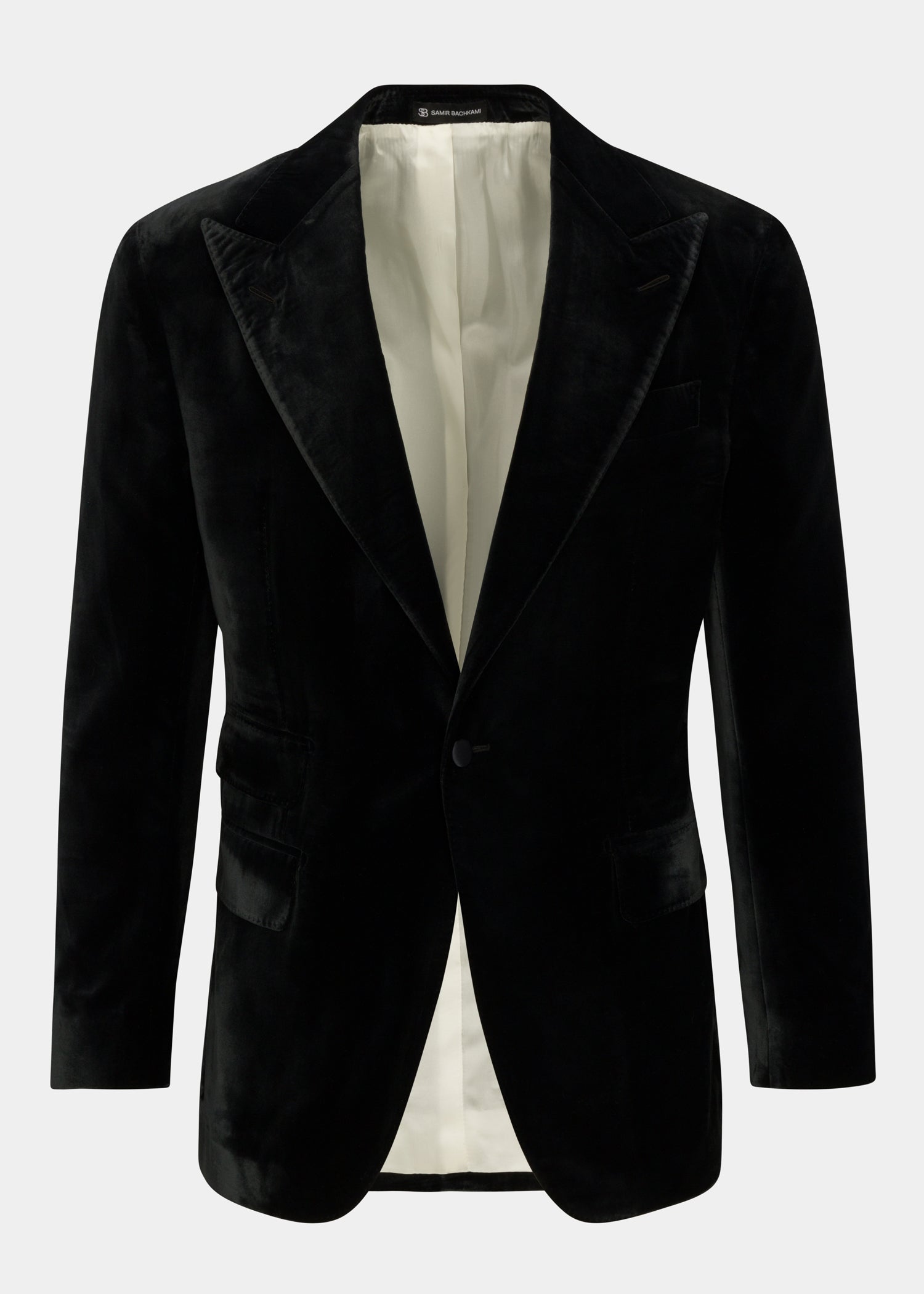 Black Velvet Single Breasted Jacket - Samir Bachkami