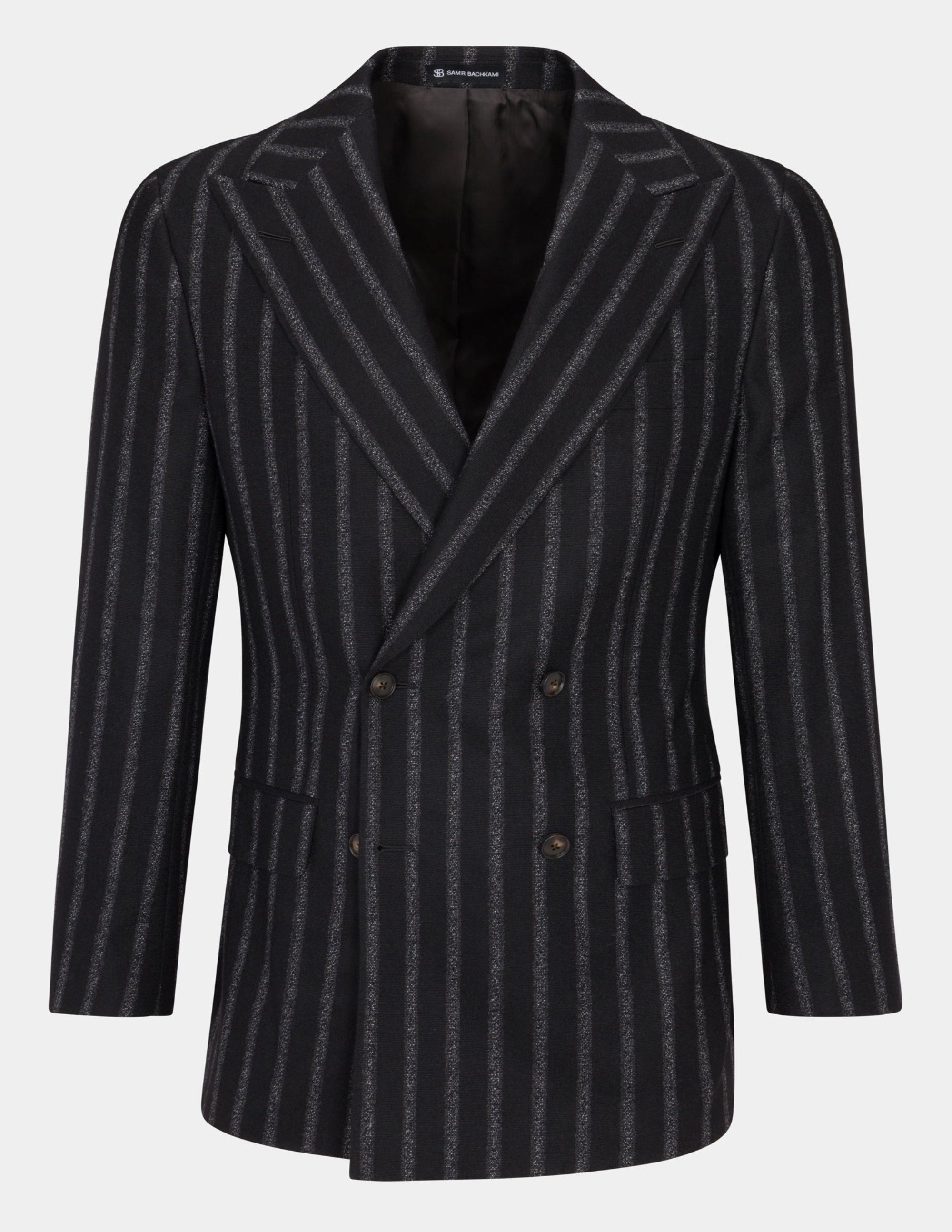 Black White Stripes Double Breasted Suit - Samir Bachkami