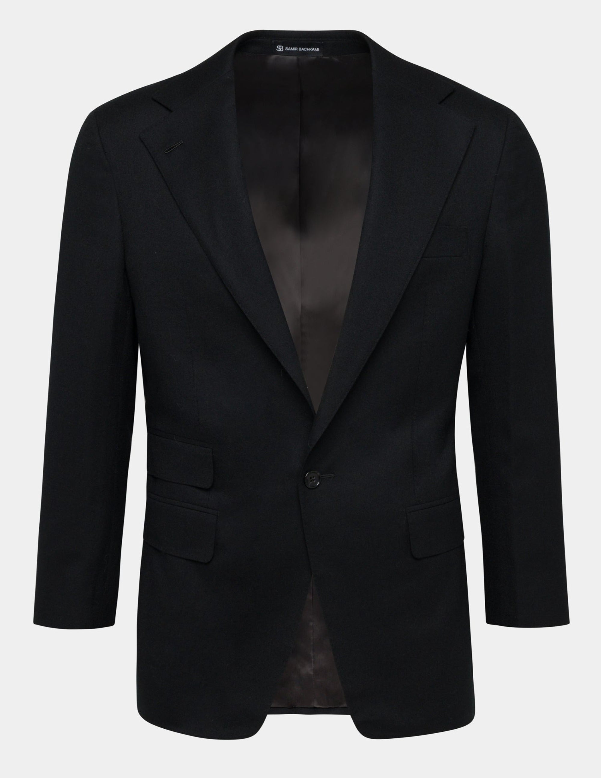 Black Wool Cashmere Notch Jacket - Samir Bachkami