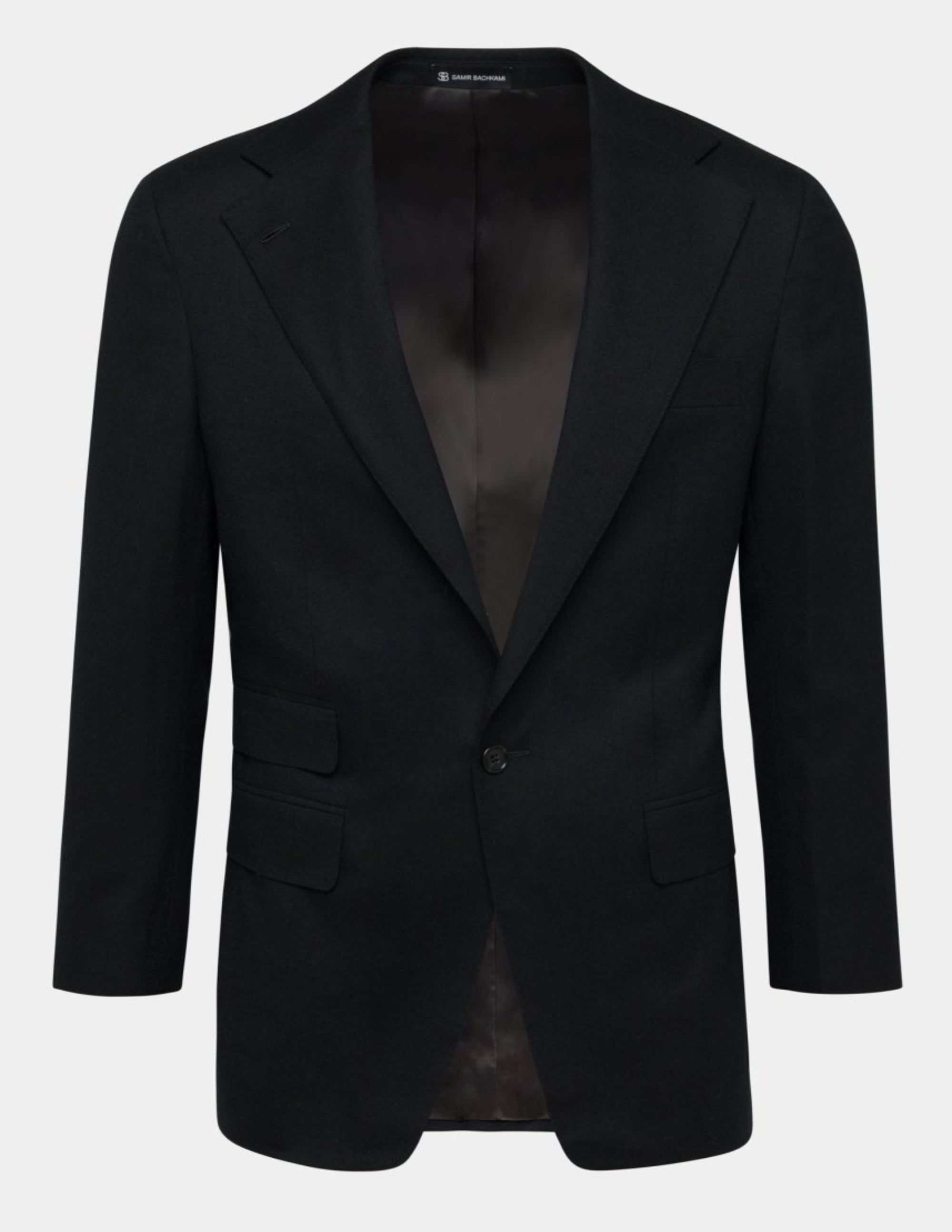 Black Wool Cashmere Notch Suit - Samir Bachkami