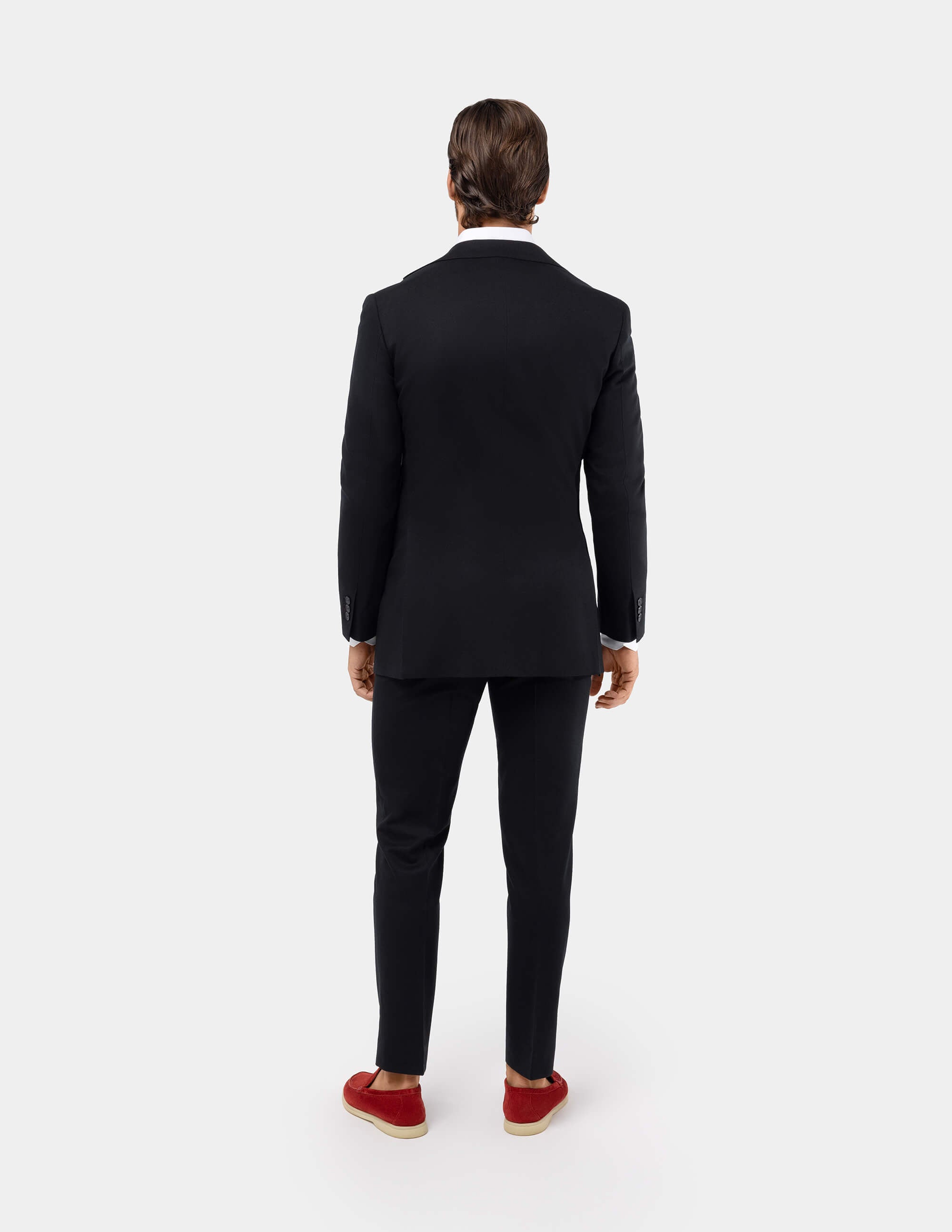 Black Wool Cashmere Notch Suit - Samir Bachkami