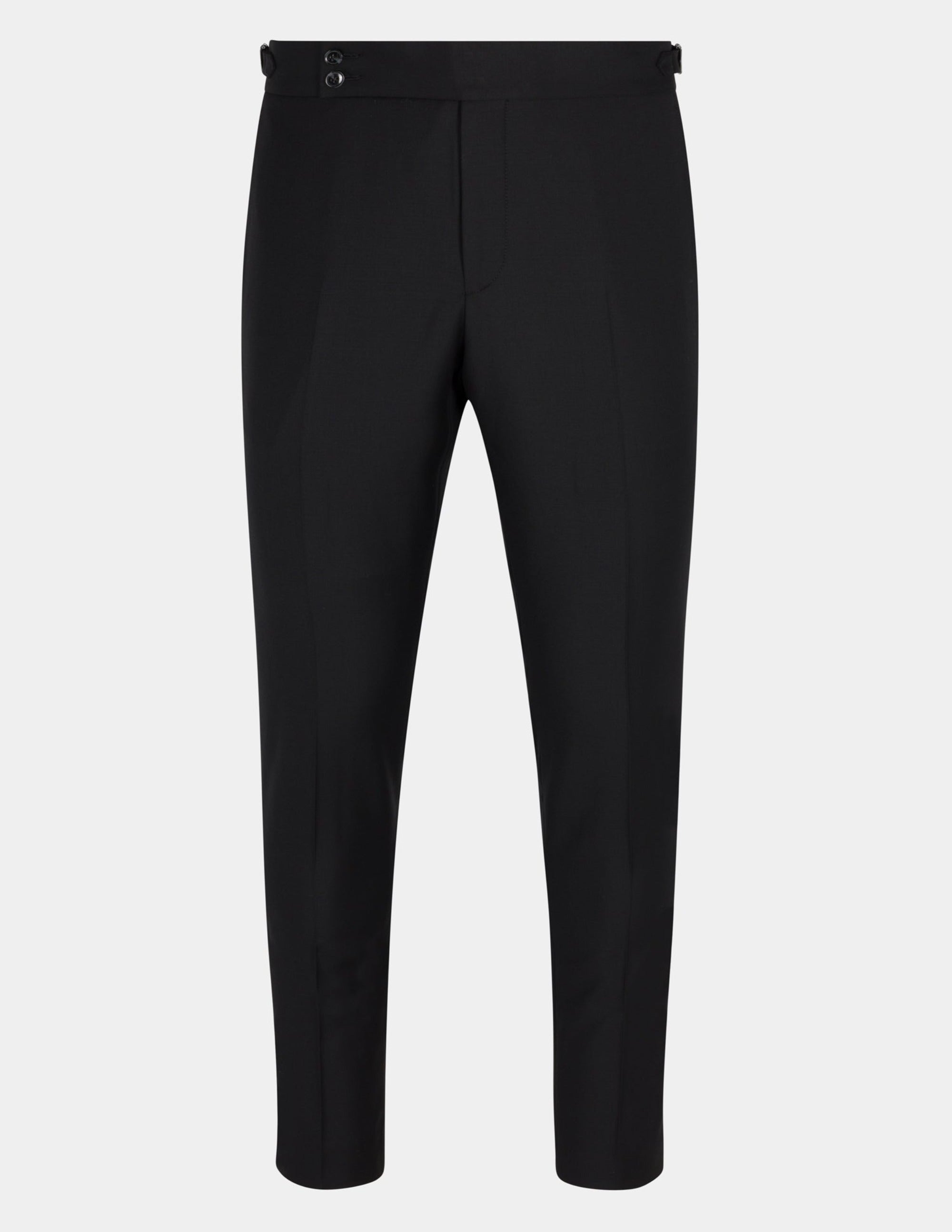 Black Wool Trousers Double Button - Samir Bachkami