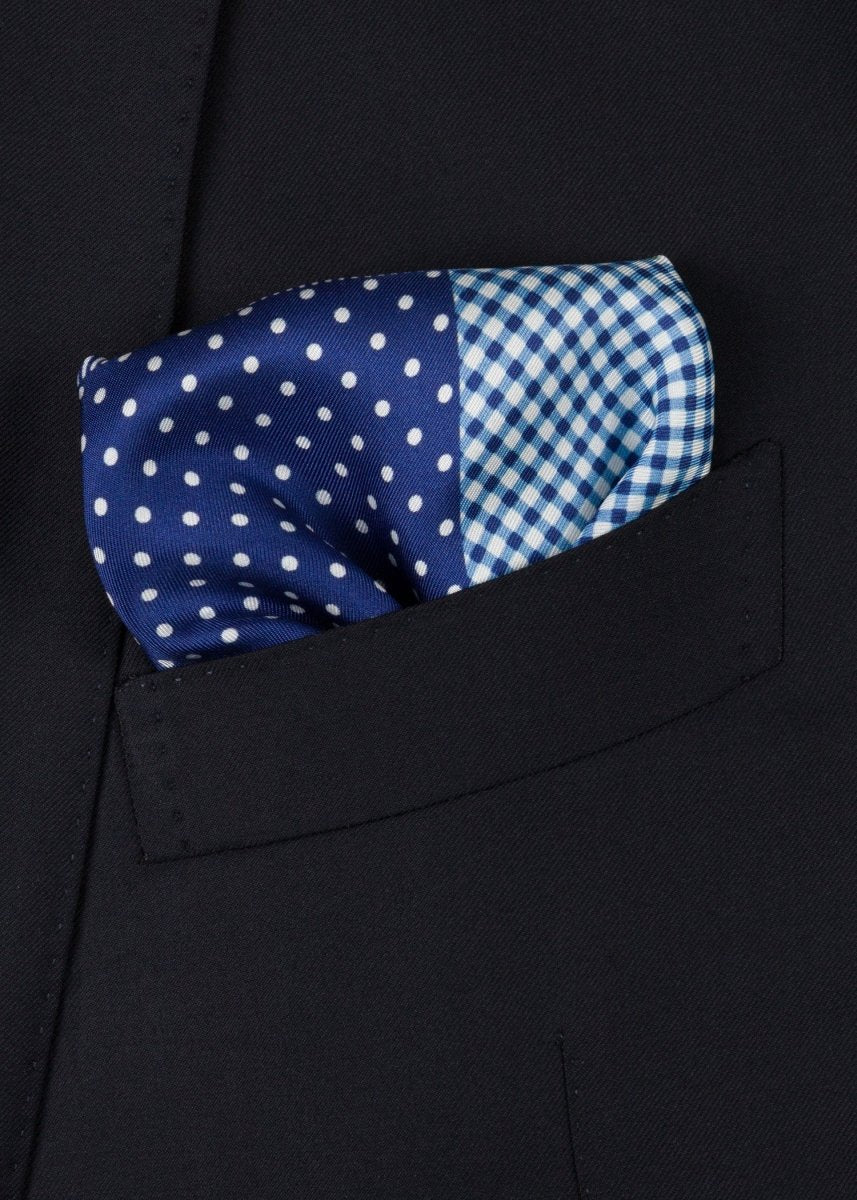 Blue Dots Pocket Square - Samir Bachkami