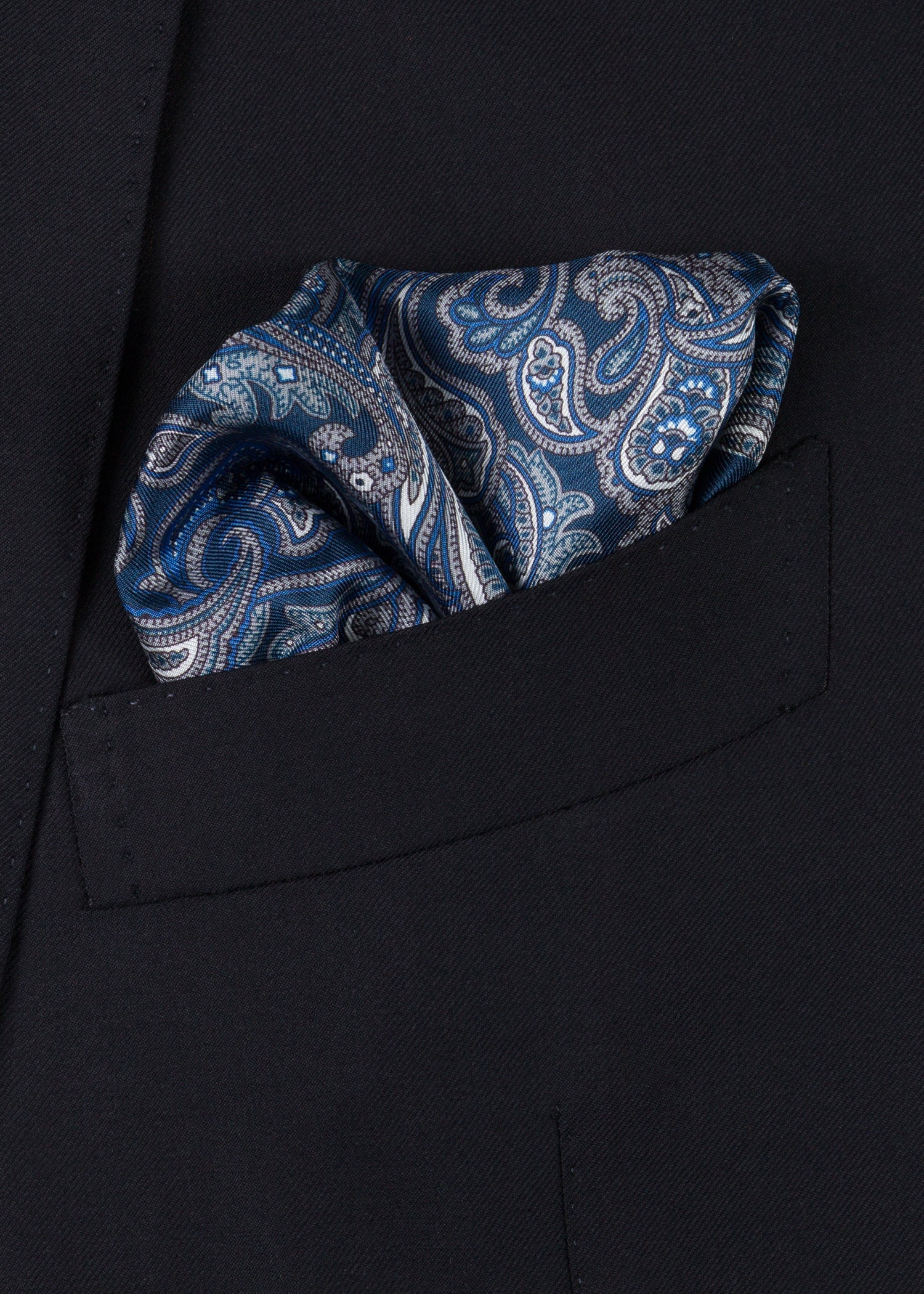 Blue Pattern Pocket Square - Samir Bachkami