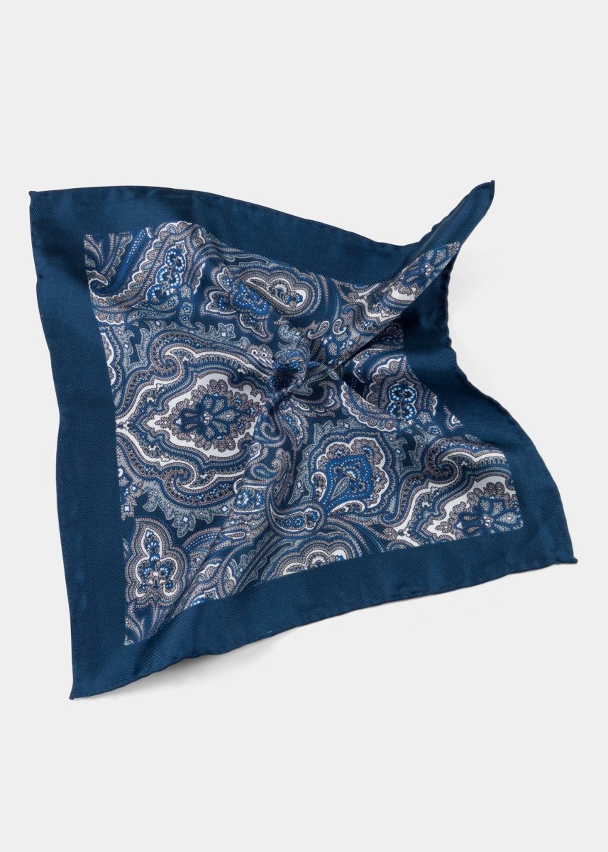 Blue Pattern Pocket Square - Samir Bachkami