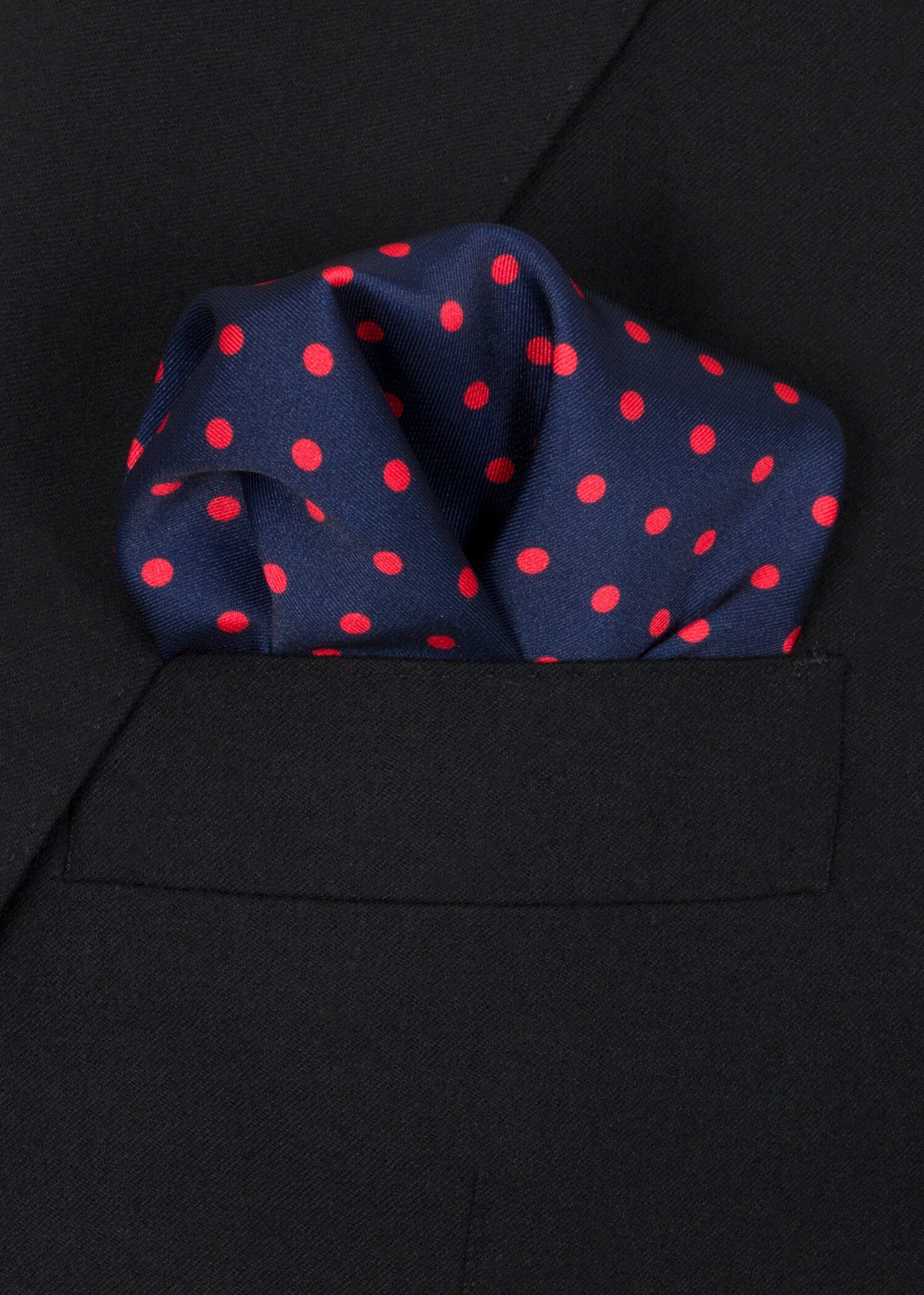 Blue Red Dots Pocket Square - Samir Bachkami