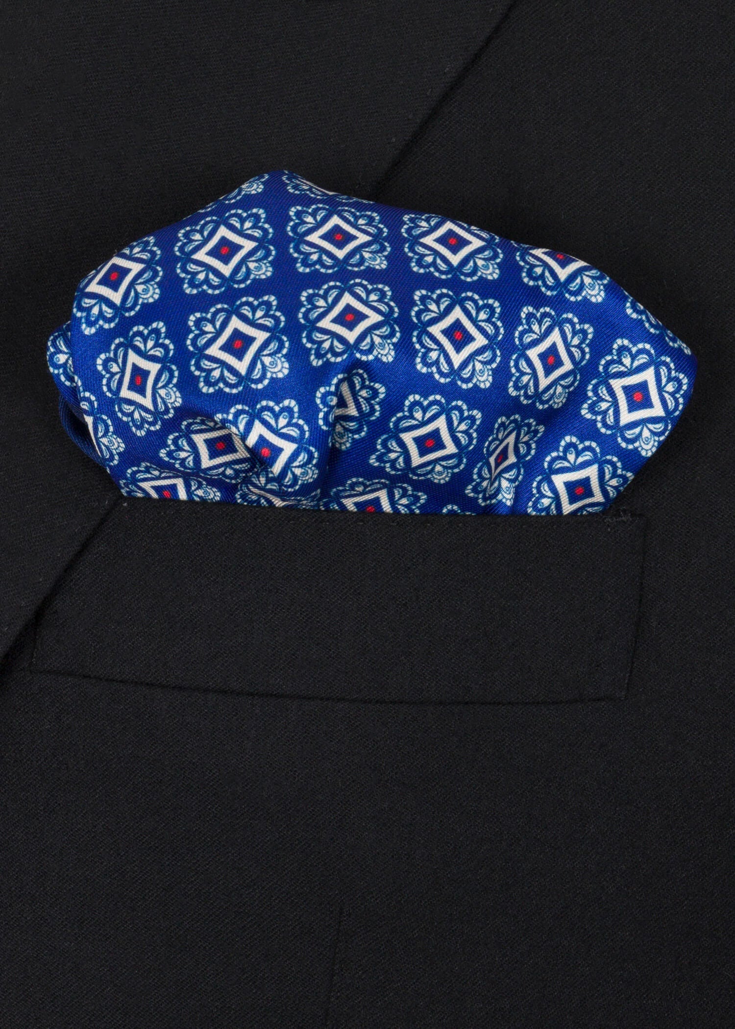 Blue Red Mix Pocket Square - Samir Bachkami