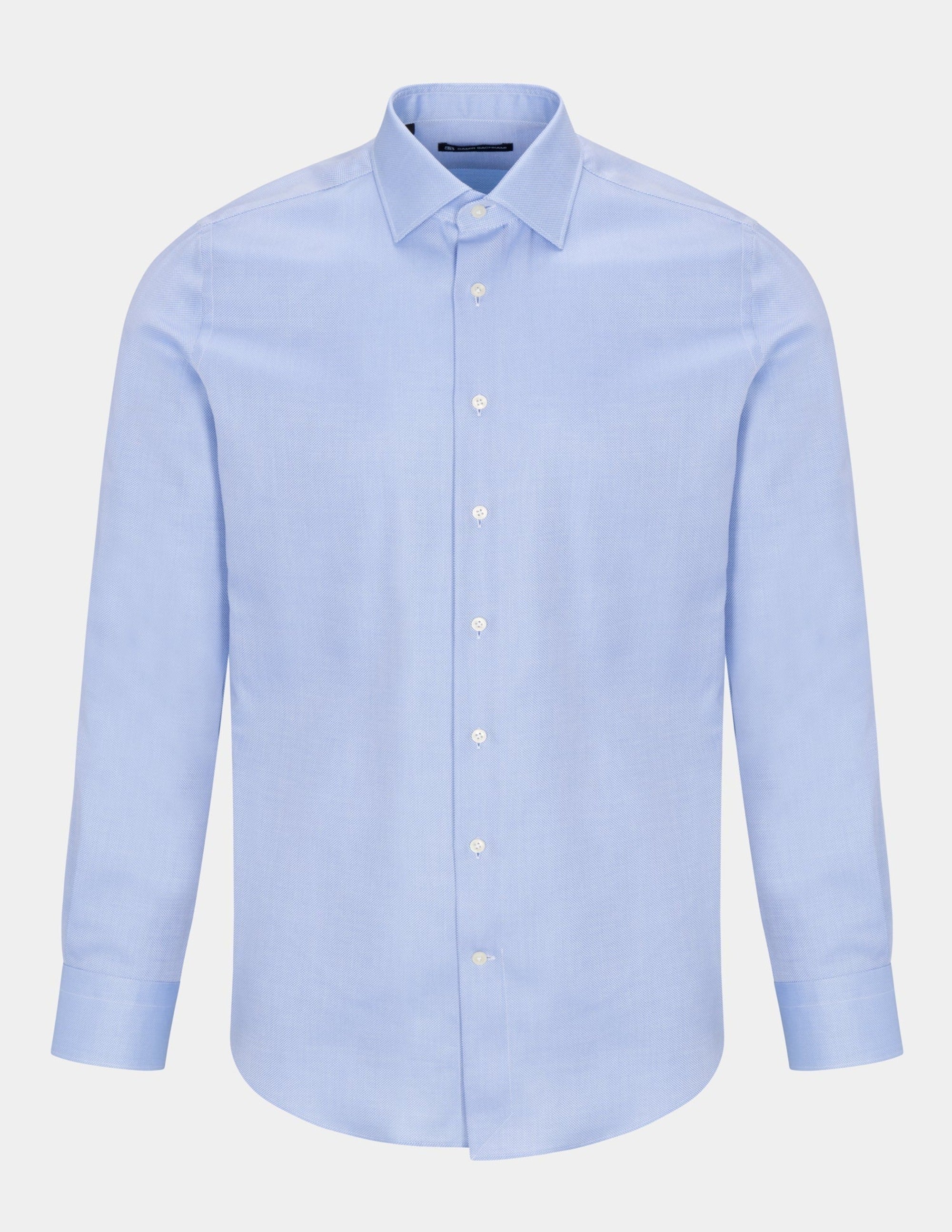 Blue Textured Slim Fit Shirt - Samir Bachkami