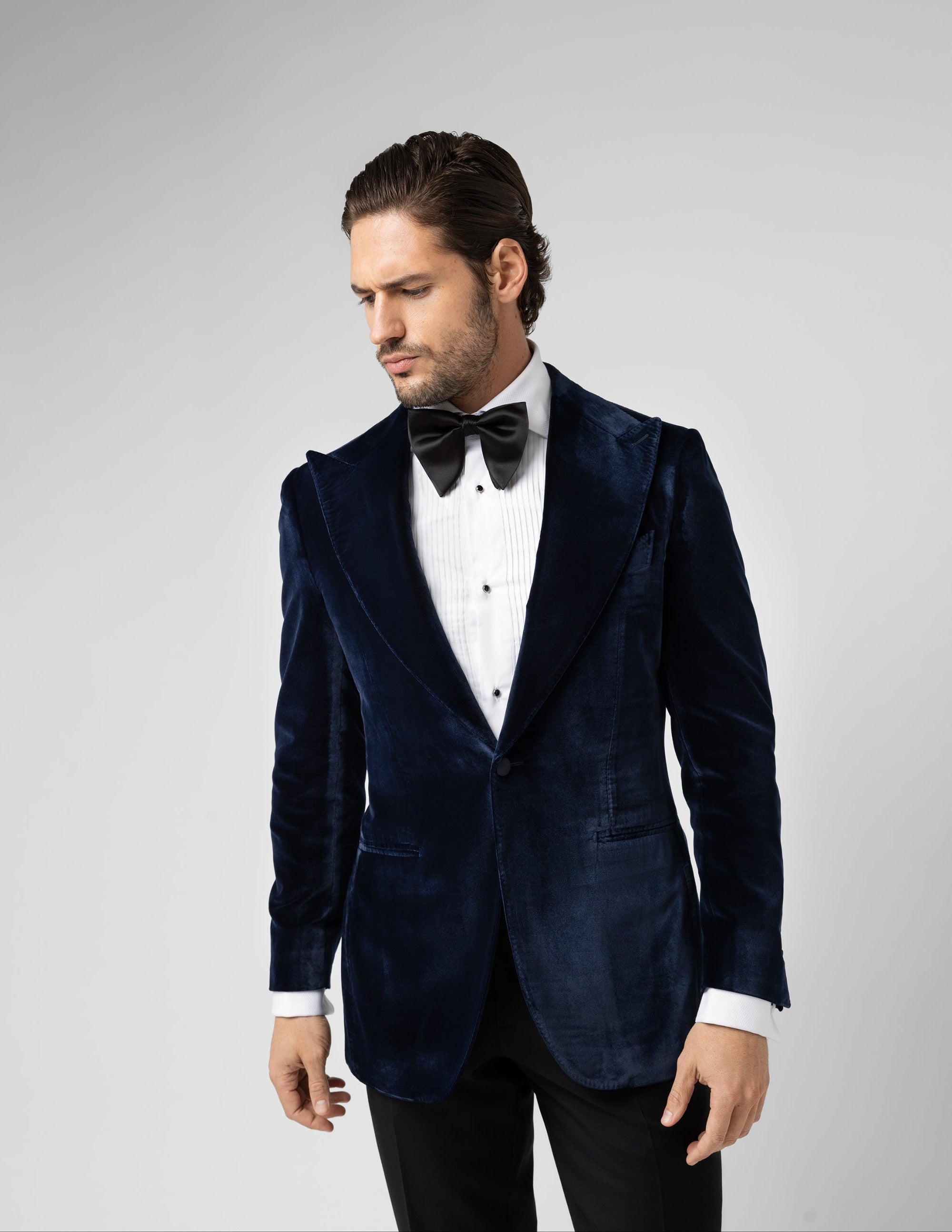 Blue Velvet Single Breasted Jacket - Samir Bachkami