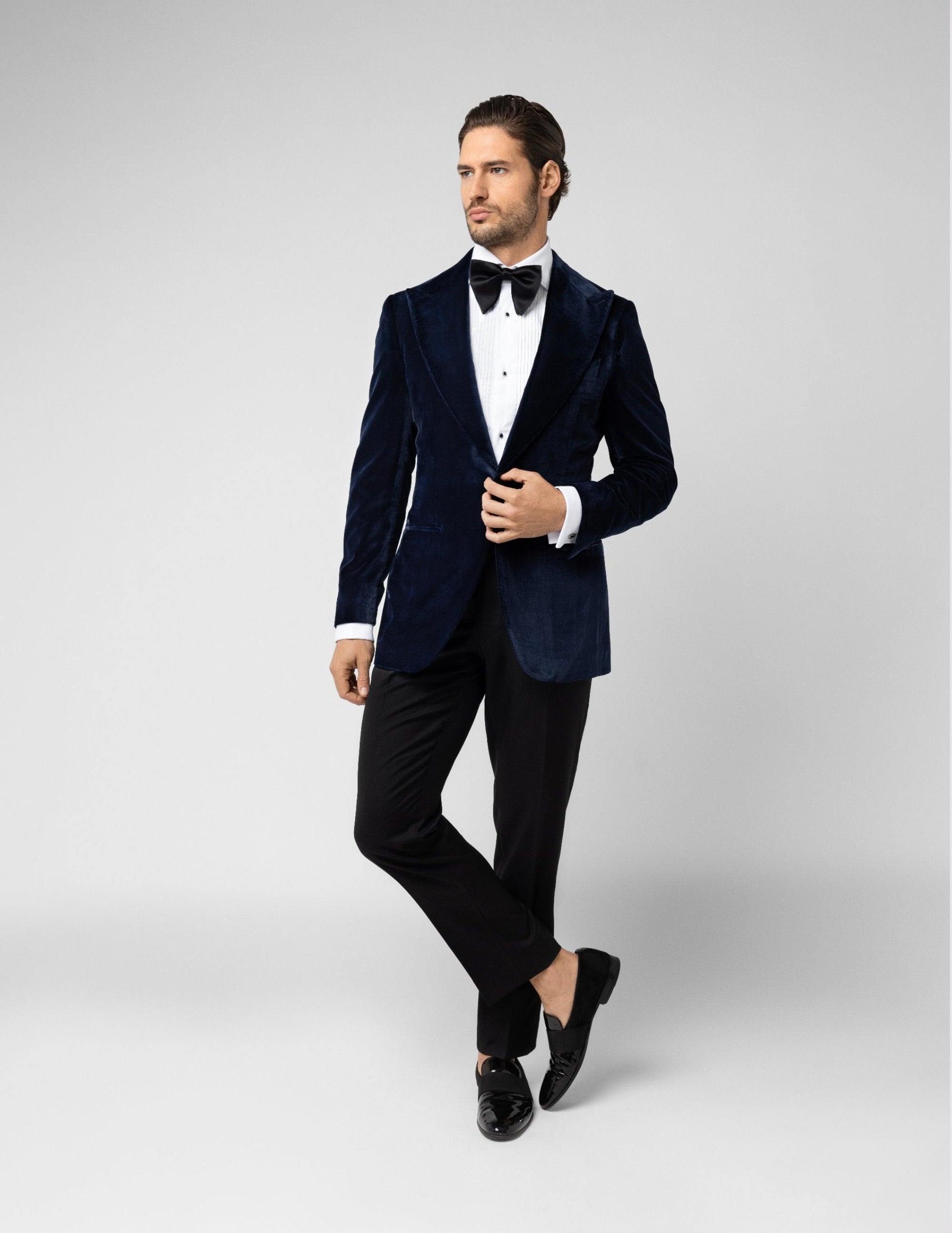 Blue Velvet Single Breasted Jacket - Samir Bachkami