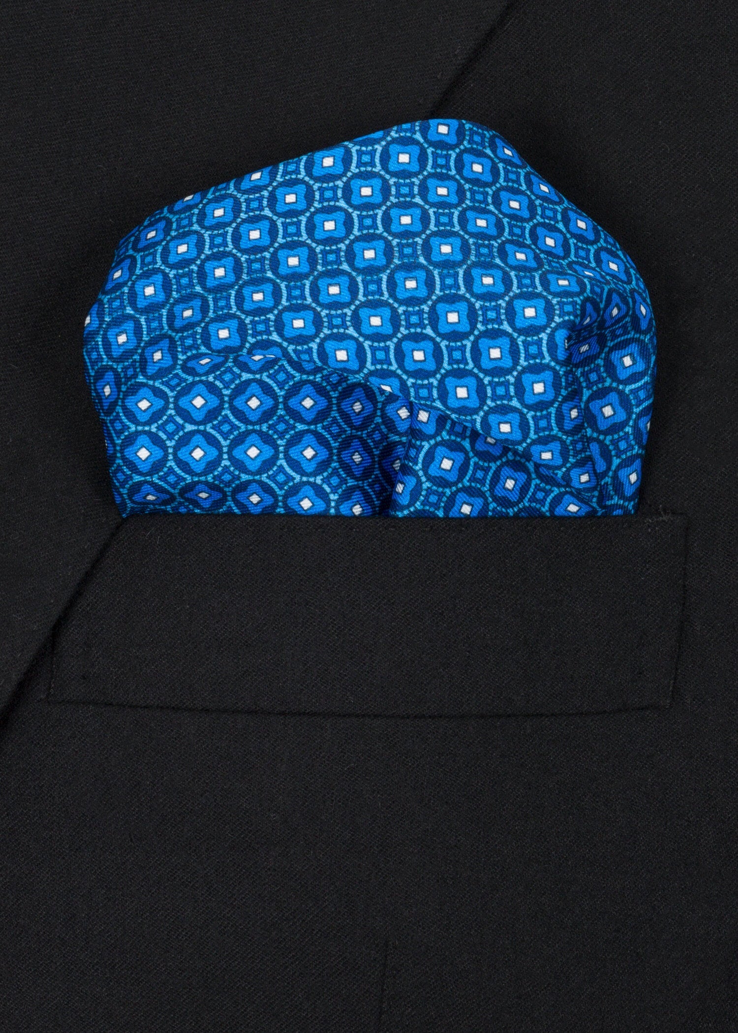 Blue White Pocket Square - Samir Bachkami