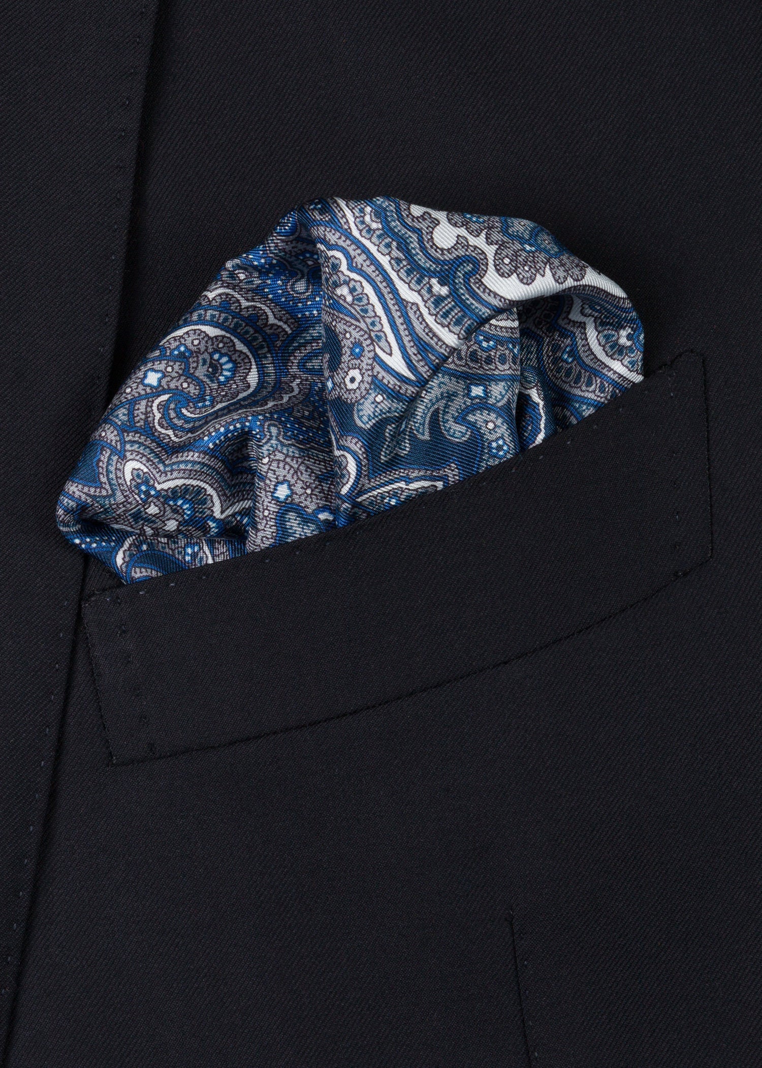 Blue White Pocket Square - Samir Bachkami