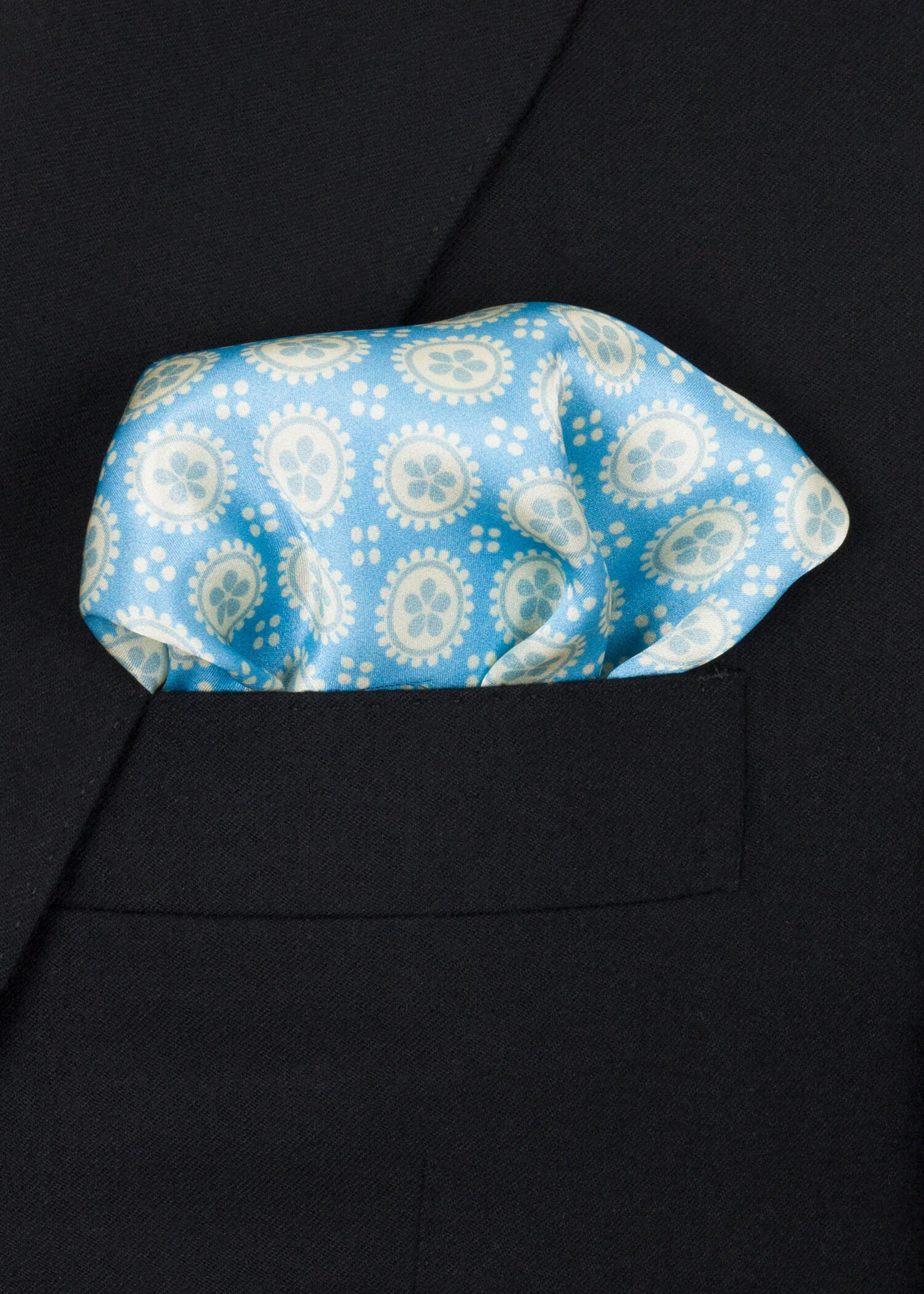 Blue White Pocket Square - Samir Bachkami