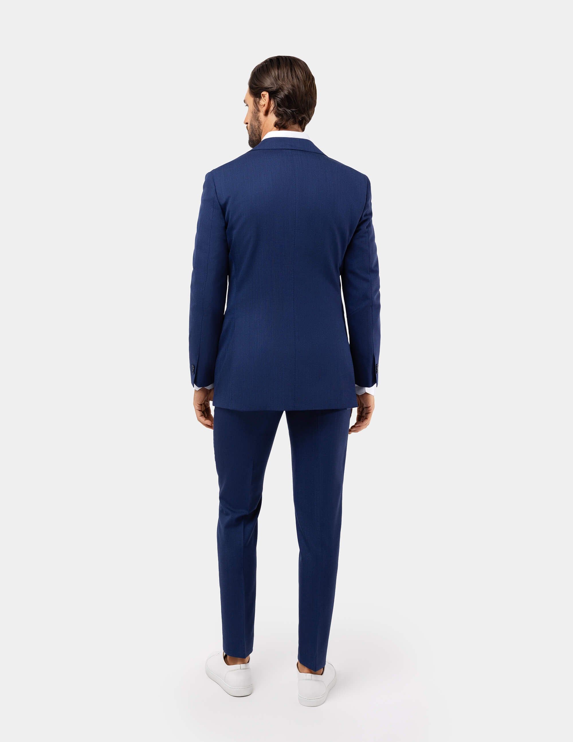 Blue Wool Single Breasted Suit - Samir Bachkami