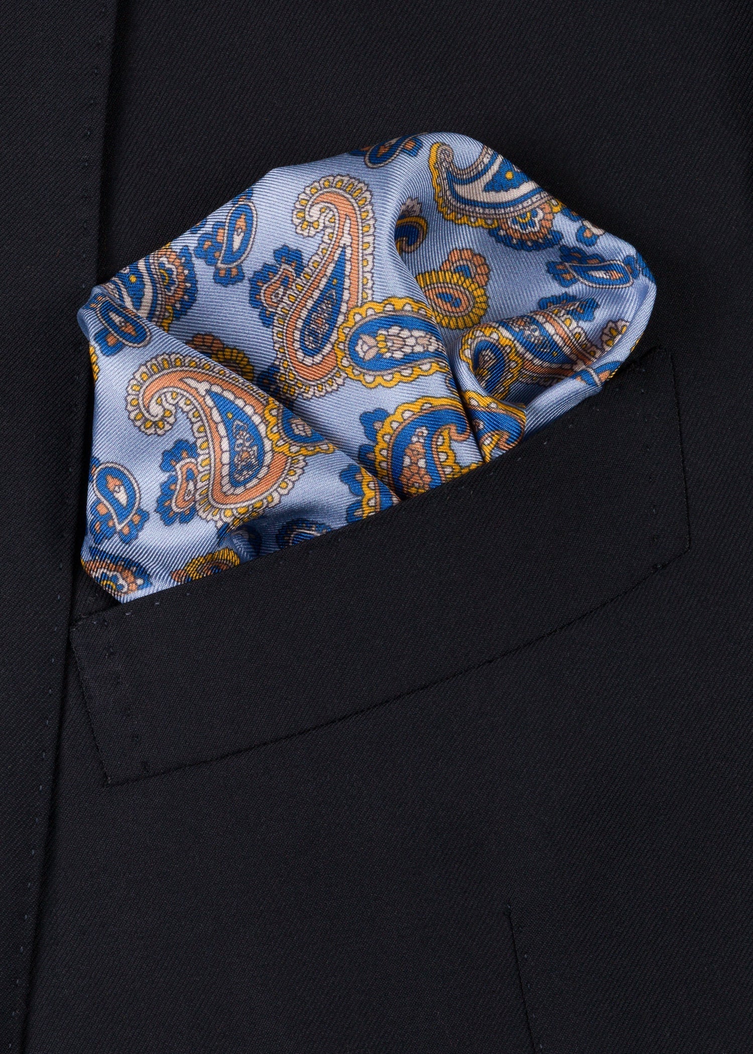 Blue Yellow Pocket Square - Samir Bachkami