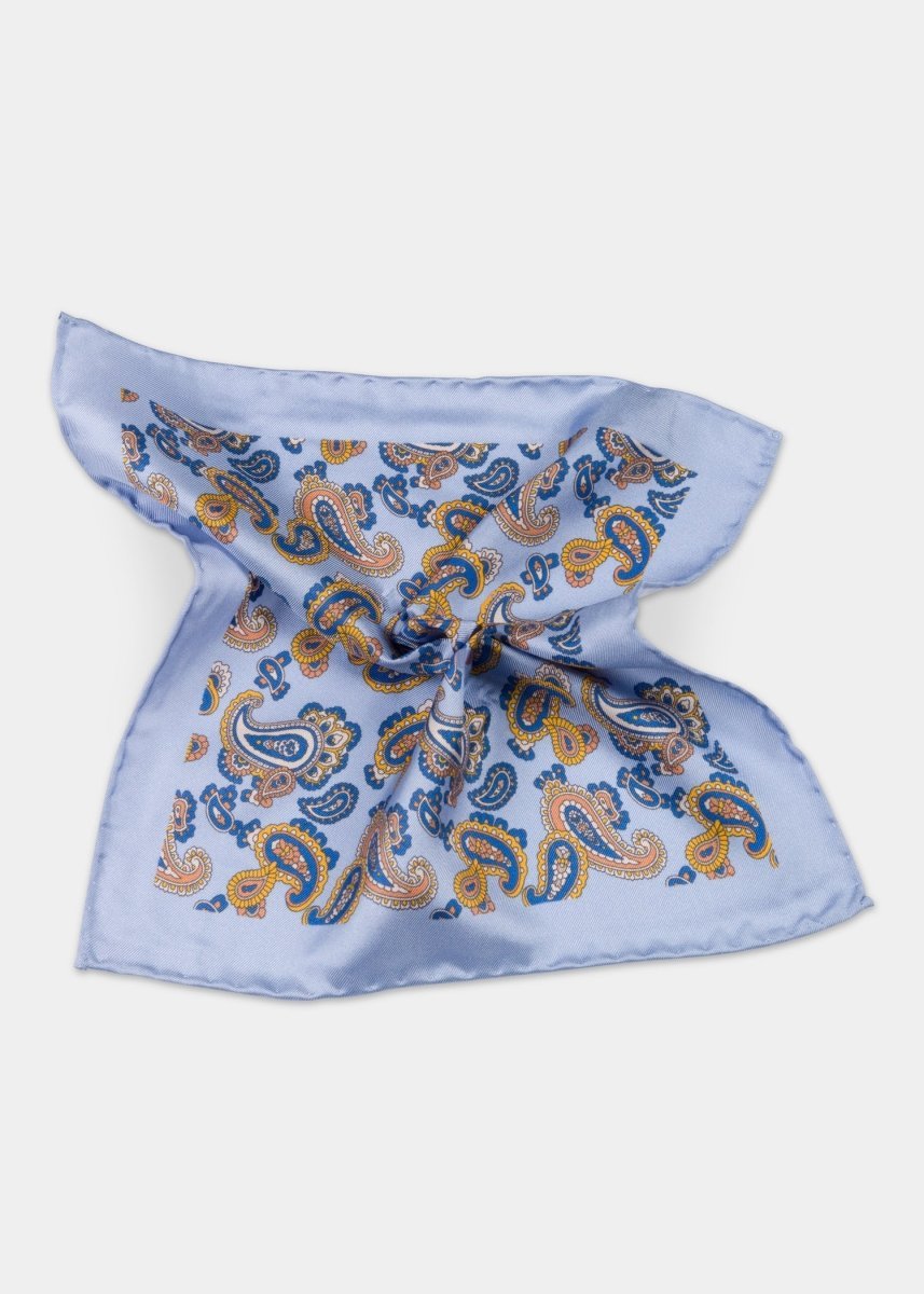 Blue Yellow Pocket Square - Samir Bachkami