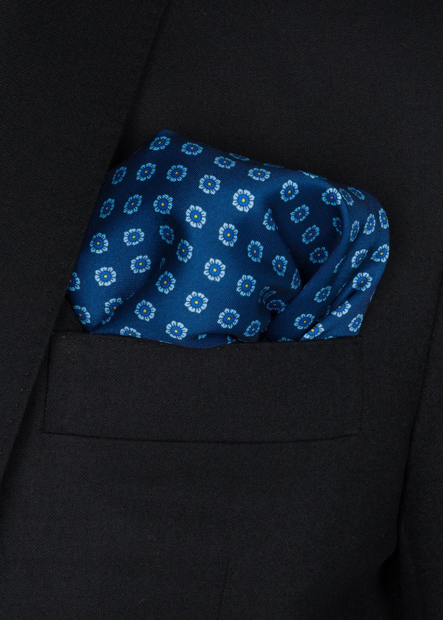 Blue/Yellow Dots Pocket Square - Samir Bachkami